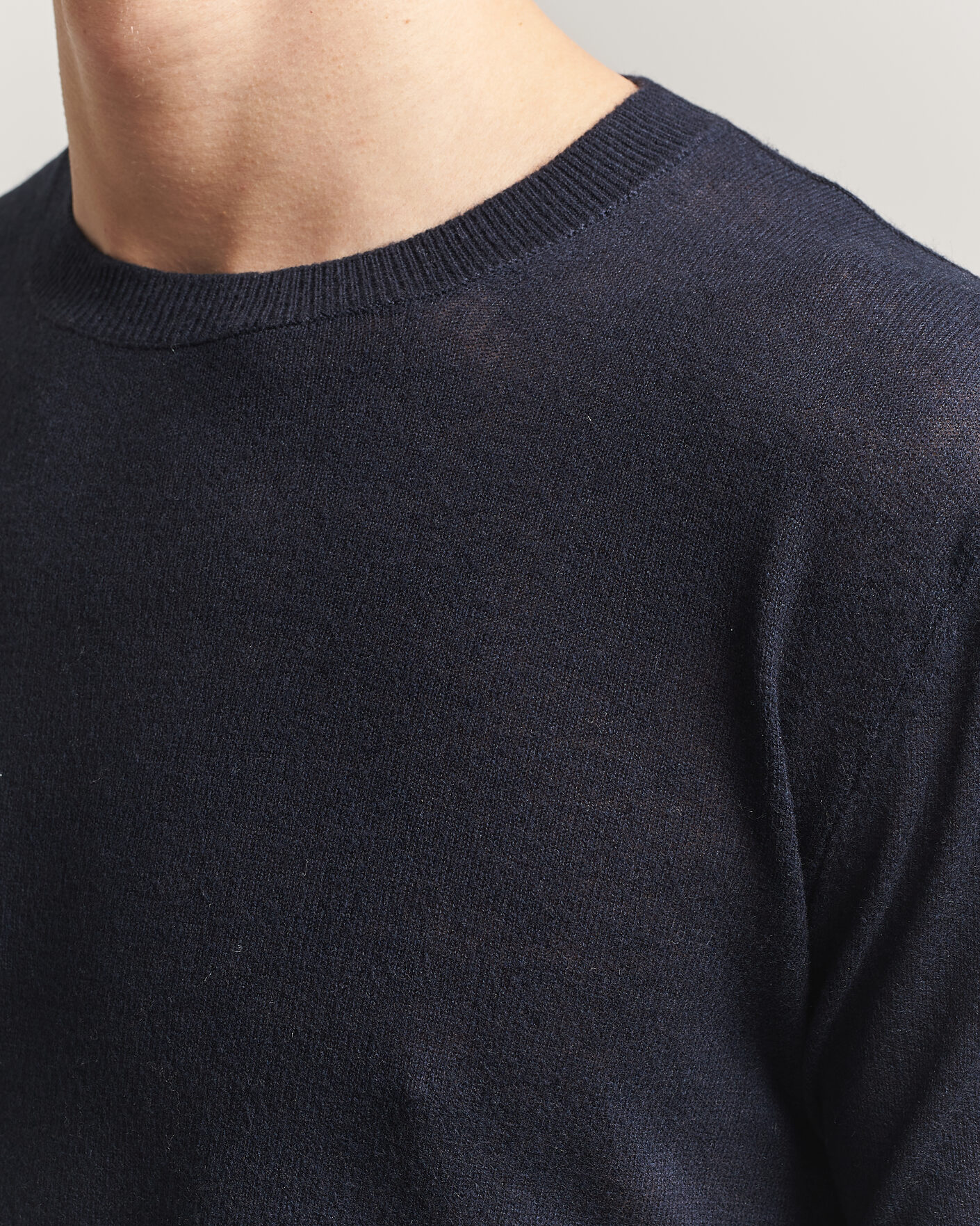 Herren | Pullover | Piacenza Cashmere | Soft Silk/Cashmere Crew Neck Navy