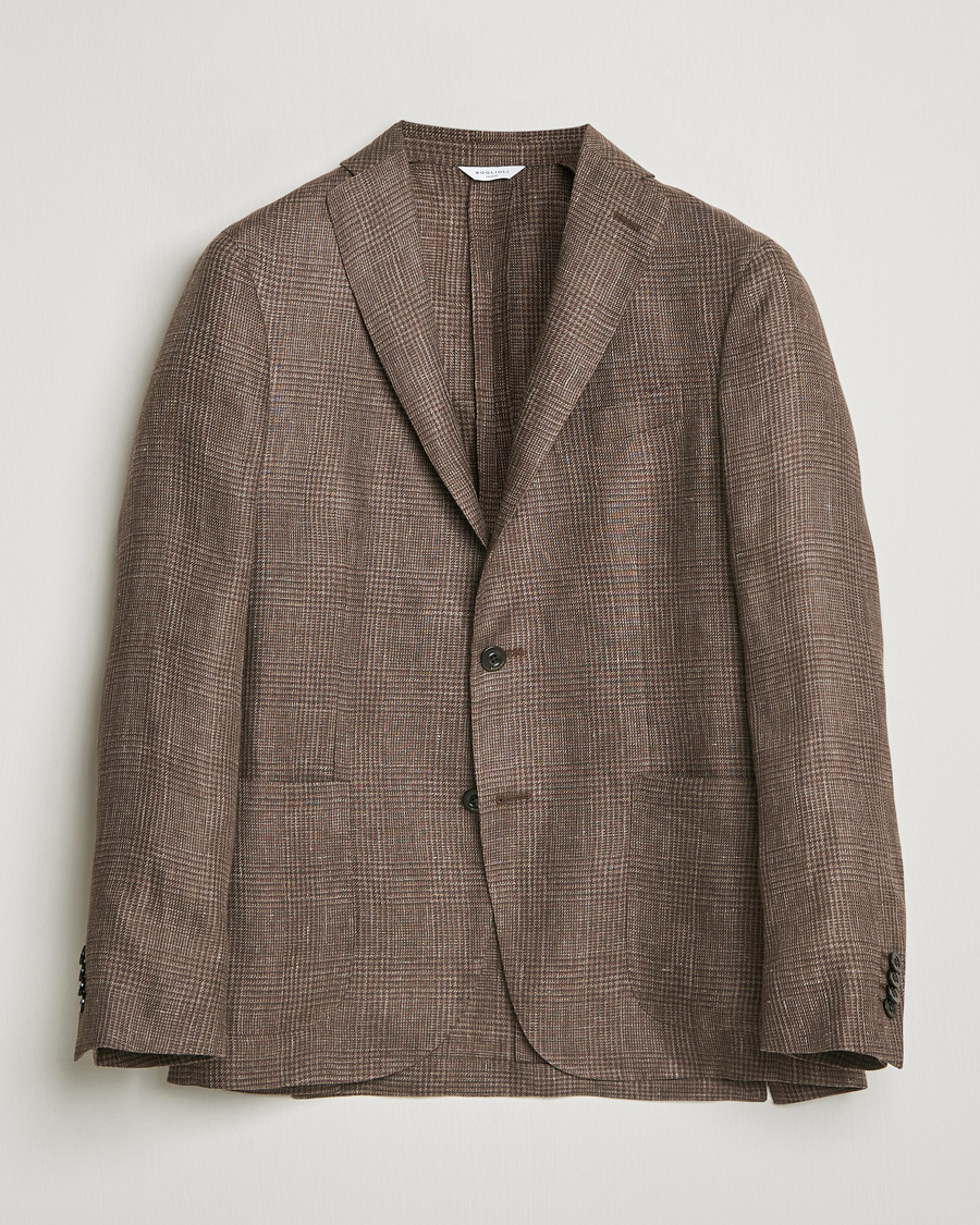 Herren | Sakkos | Boglioli | K Jacket Prince Of Wales Blazer Dark Brown