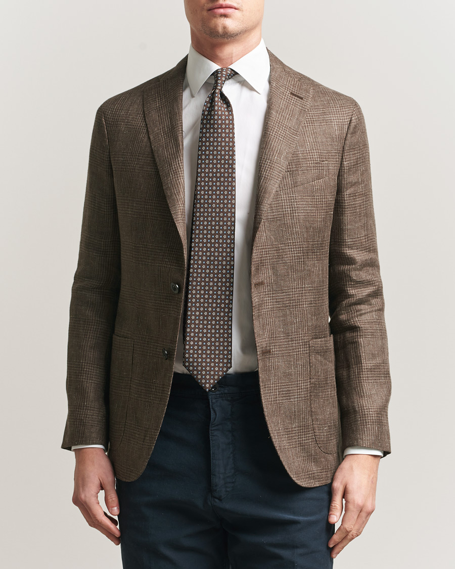 Herren | Sakkos | Boglioli | K Jacket Prince Of Wales Blazer Dark Brown