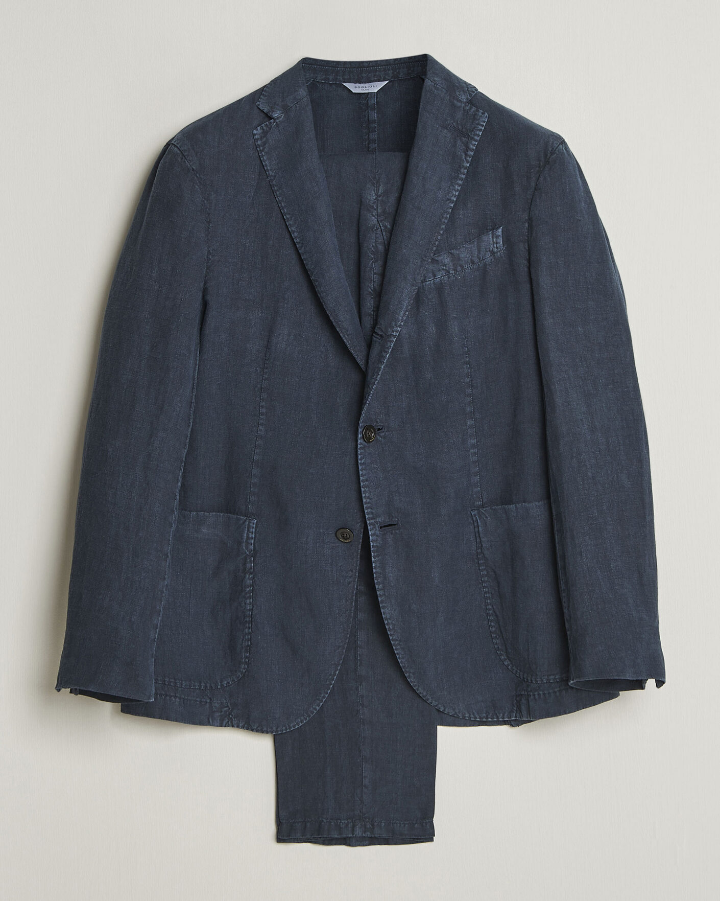 Herren | Anzüge | Boglioli | K Jacket Linen Suit Navy