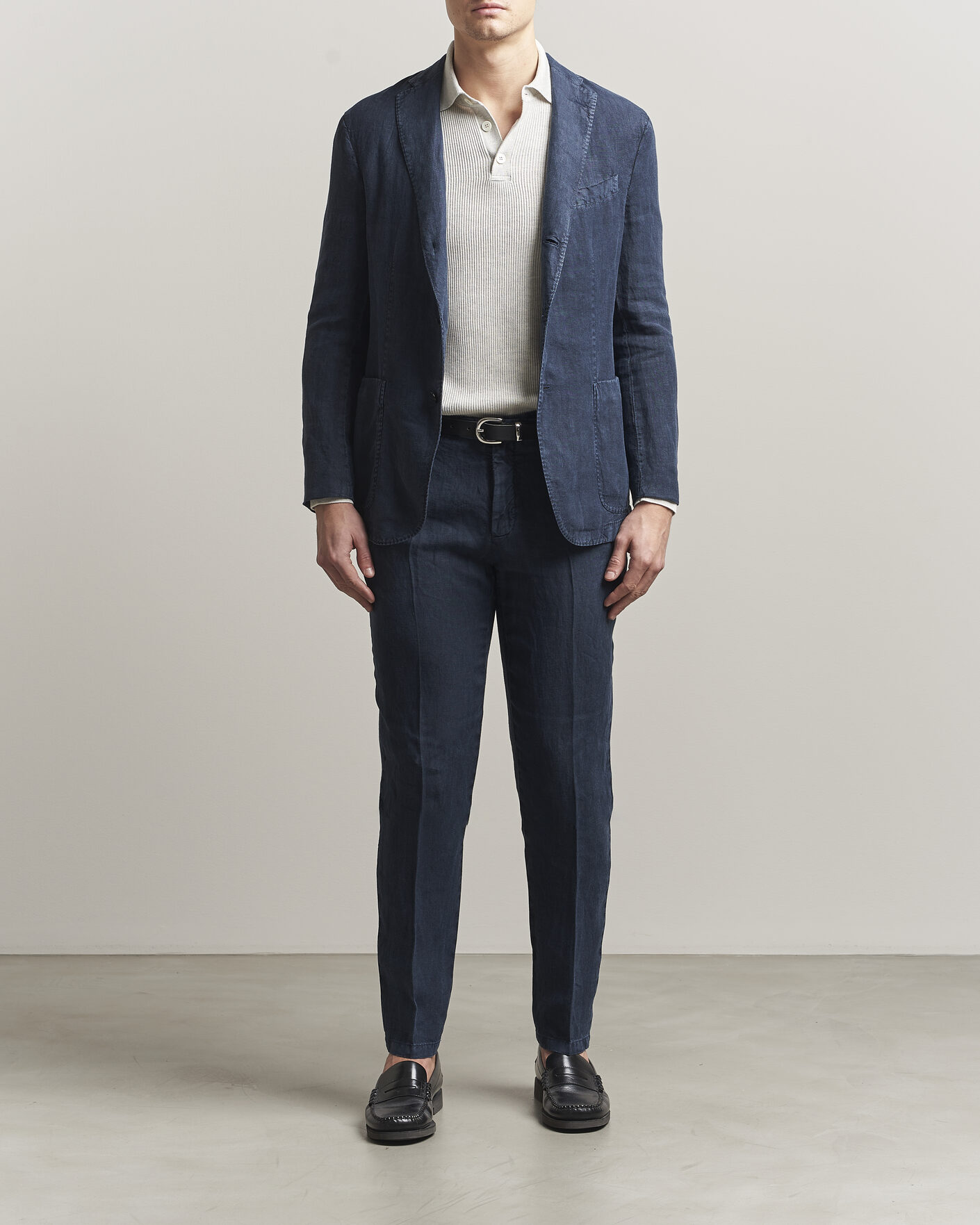 Herren | Anzüge | Boglioli | K Jacket Linen Suit Navy
