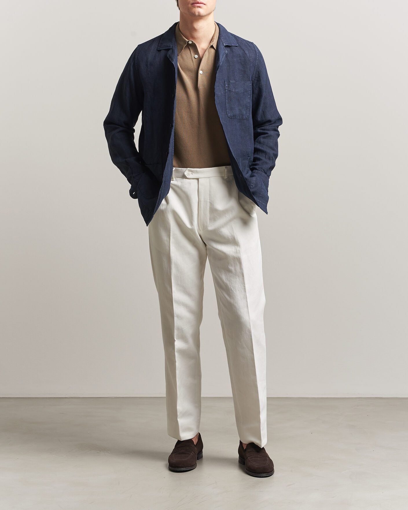 Herren | Jacken | Boglioli | Linen Painter Jacket Navy