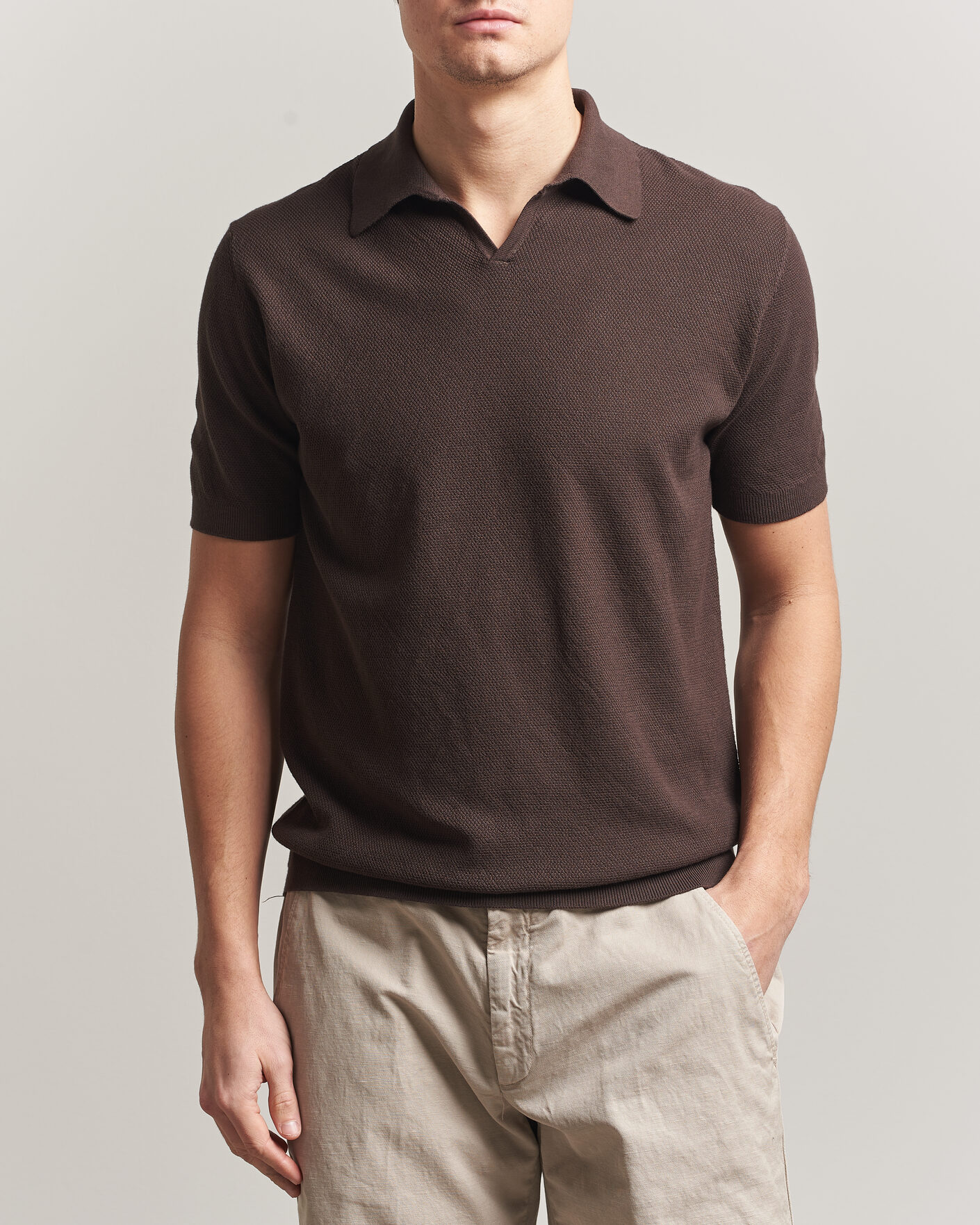 Herren | Poloshirts | Boglioli | Short Sleeve Polo Piquet Brown