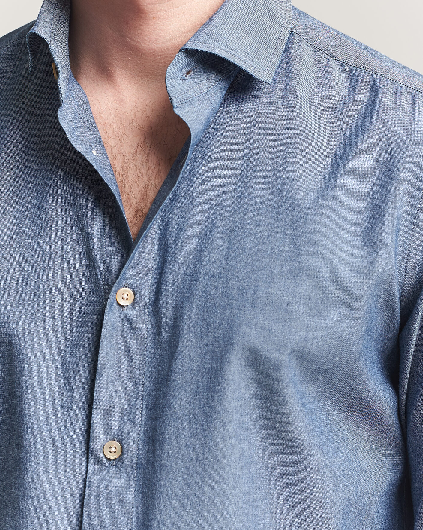 Herren | Hemden | Boglioli | Chambray Shirt Medium Blue