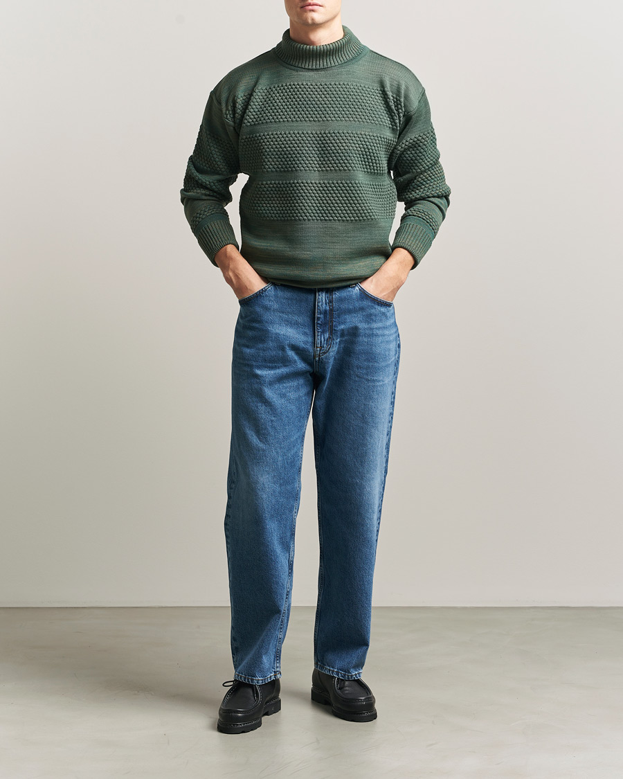 Herren | Pullover | S.N.S. Herning | Fisherman Sweater Natural Machine Green