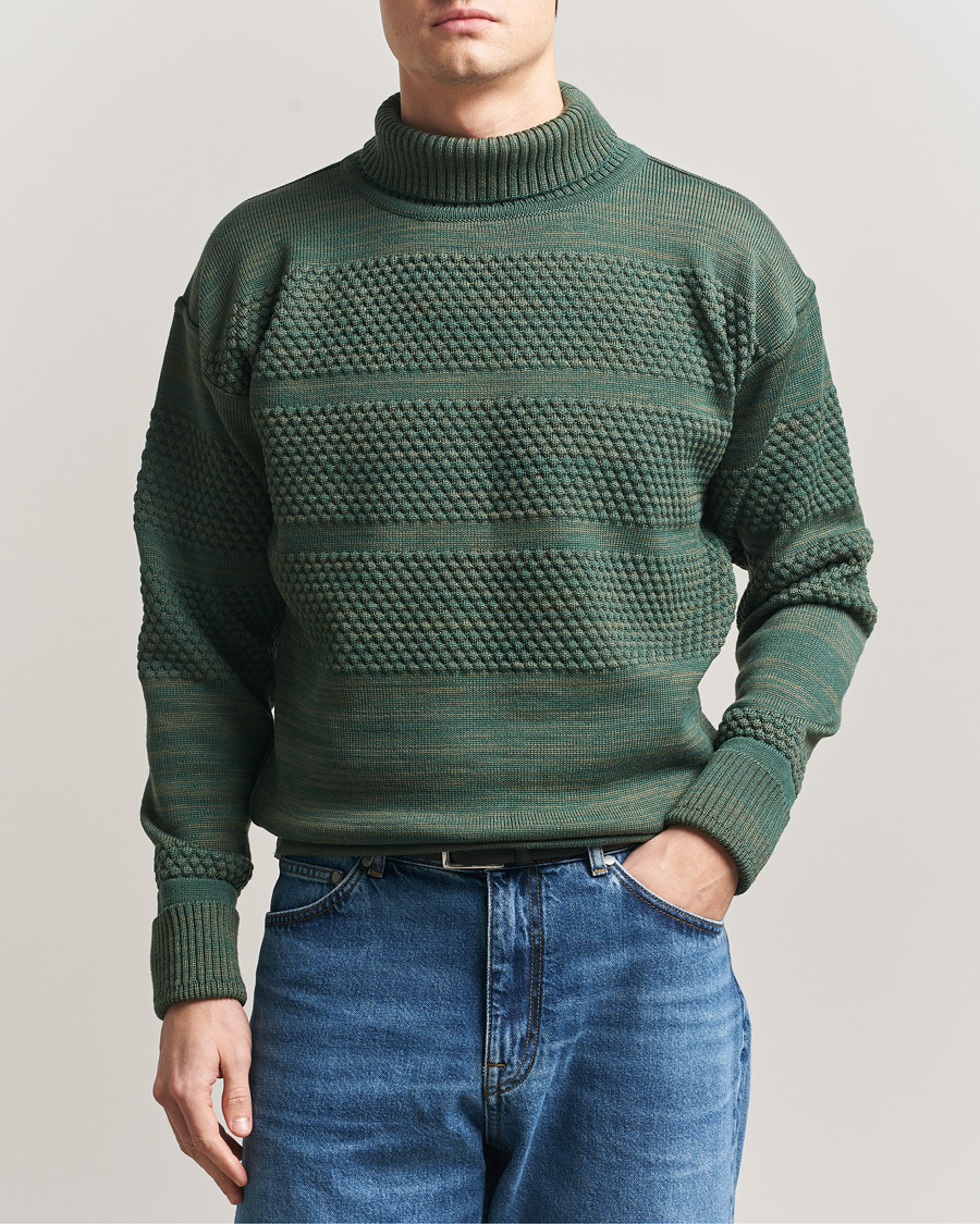 Herren | Pullover | S.N.S. Herning | Fisherman Sweater Natural Machine Green