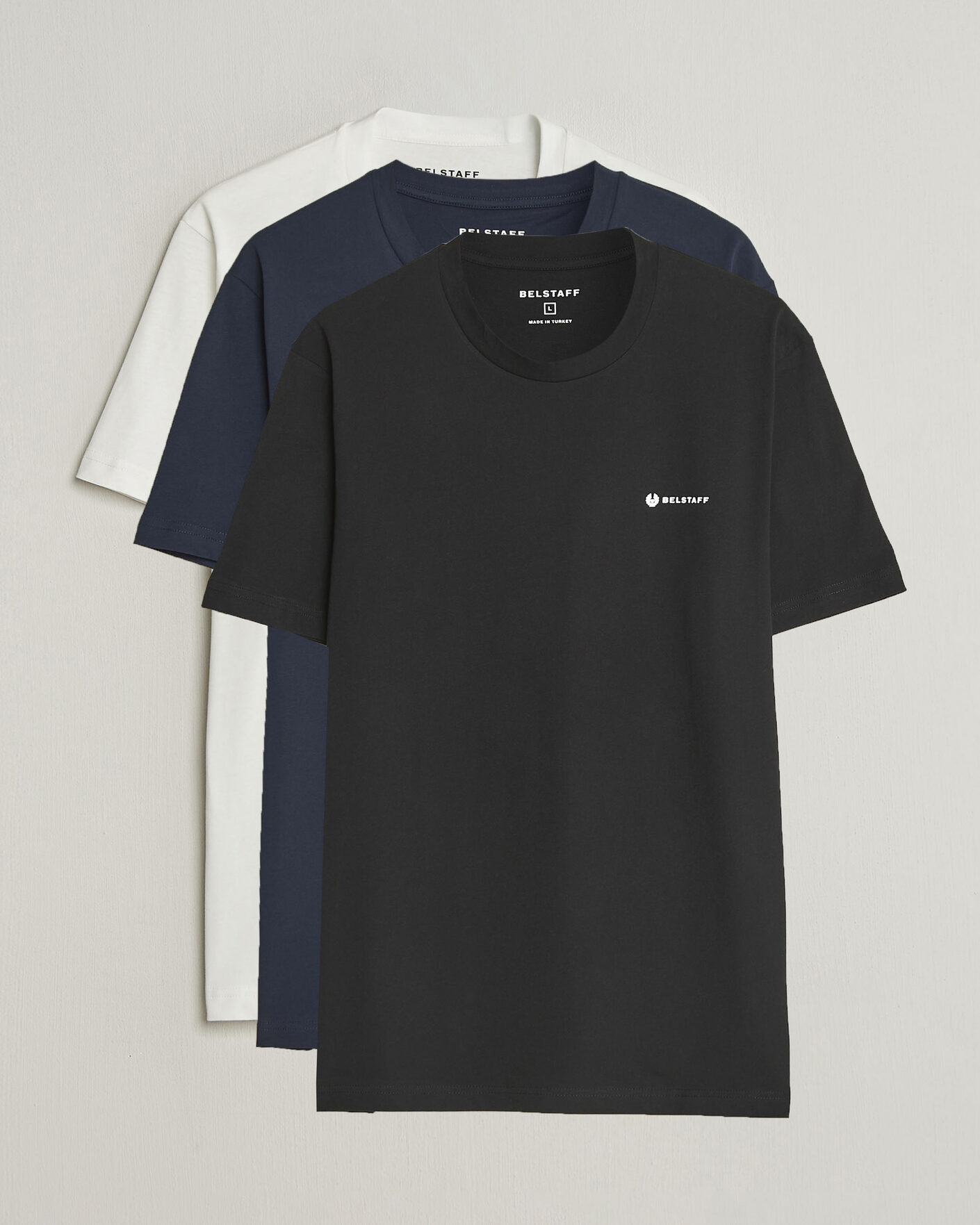 Herren | T-Shirts | Belstaff | 3-Pack Squad Crew Neck T-Shirt Black/Dark Ink/White