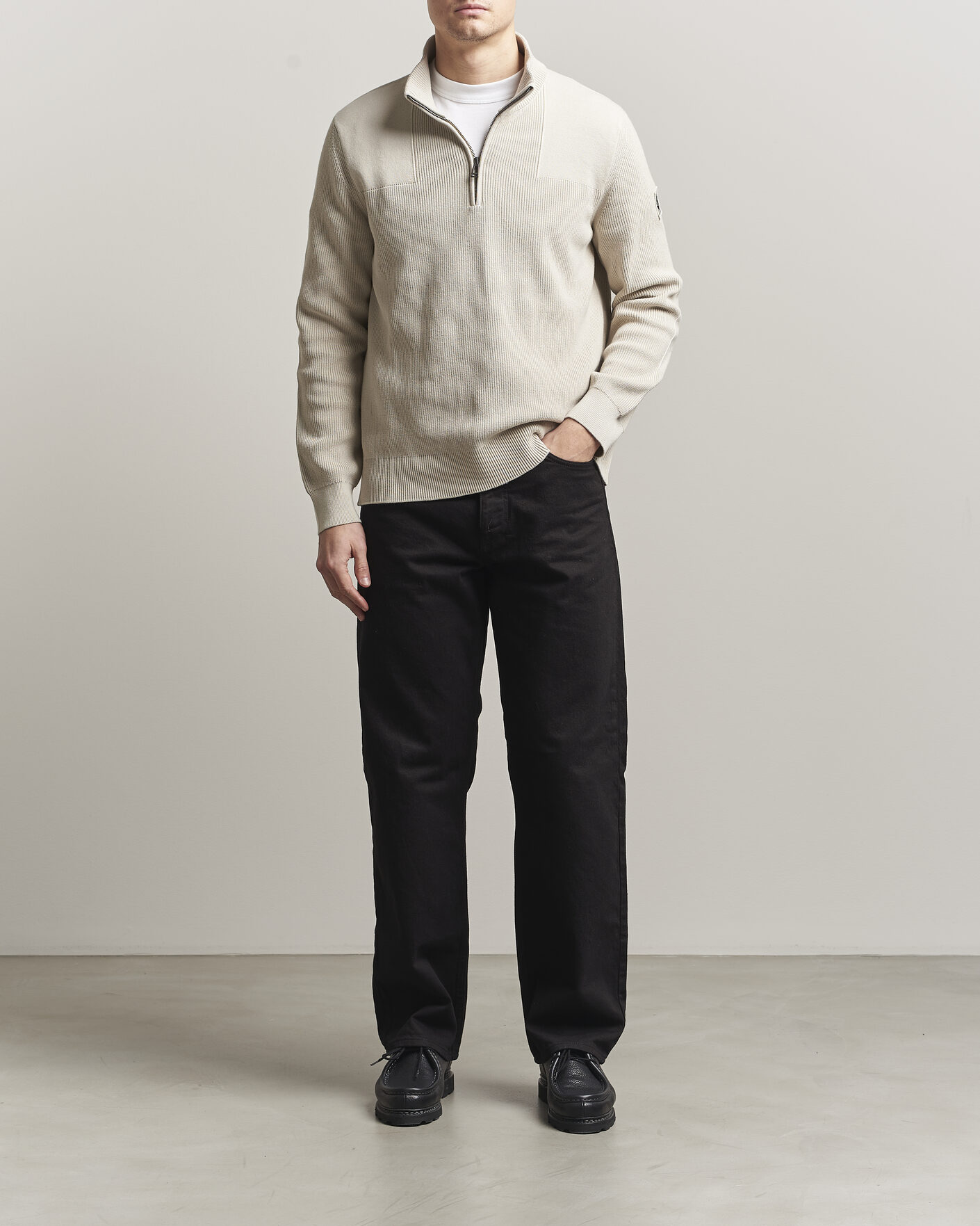 Herren | Pullover | Belstaff | Commander Half Zip Silver Birch