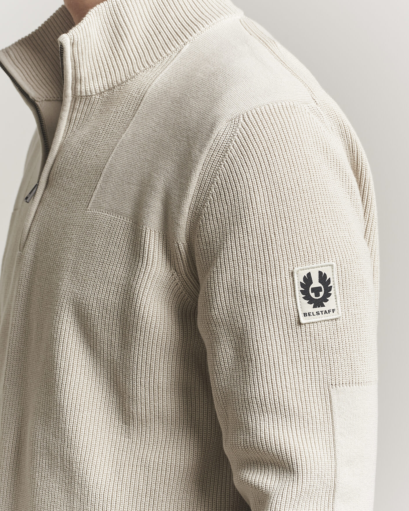 Herren | Pullover | Belstaff | Commander Half Zip Silver Birch