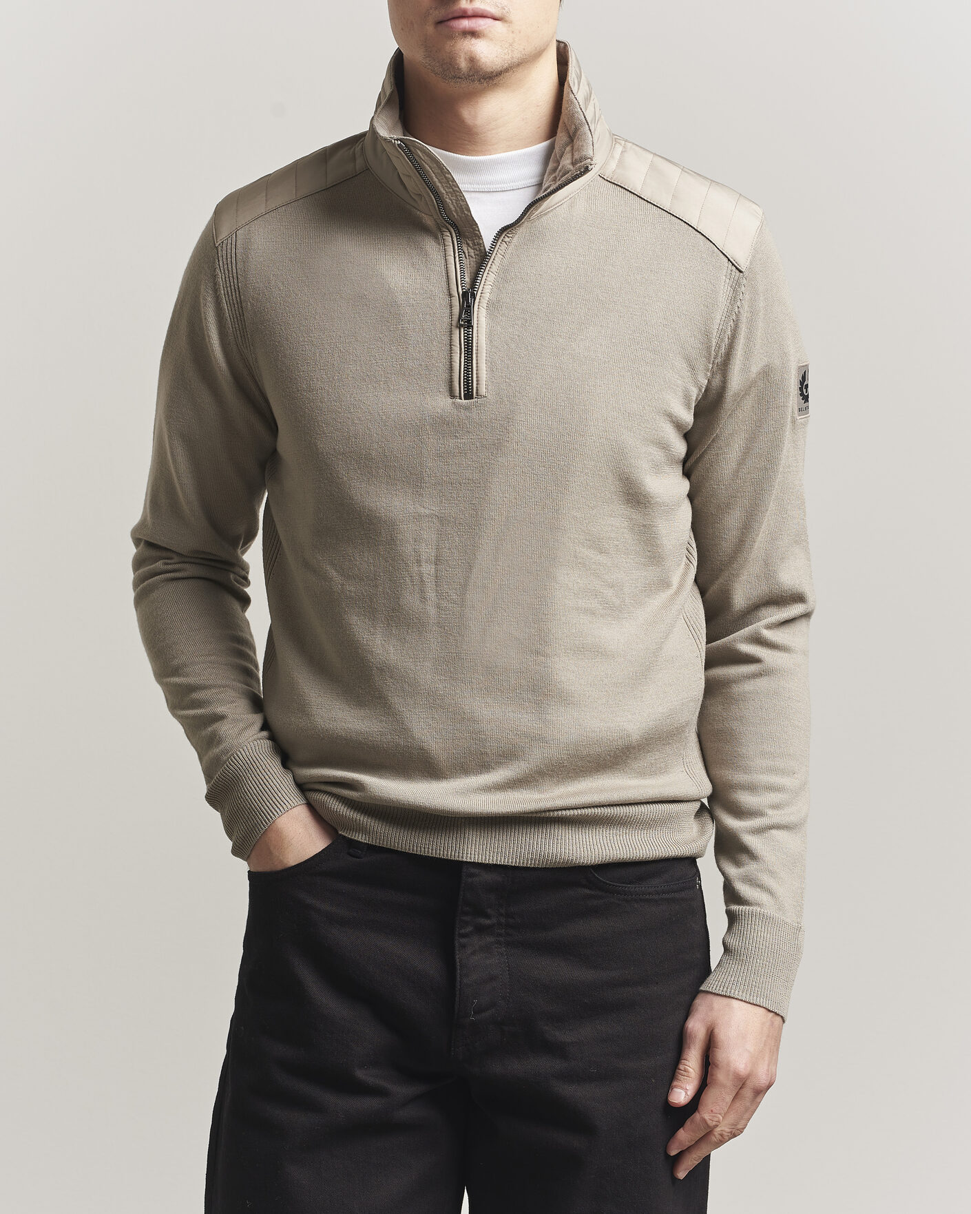 Herren | Pullover | Belstaff | Klimington Knitted Half Zip Dark Sand