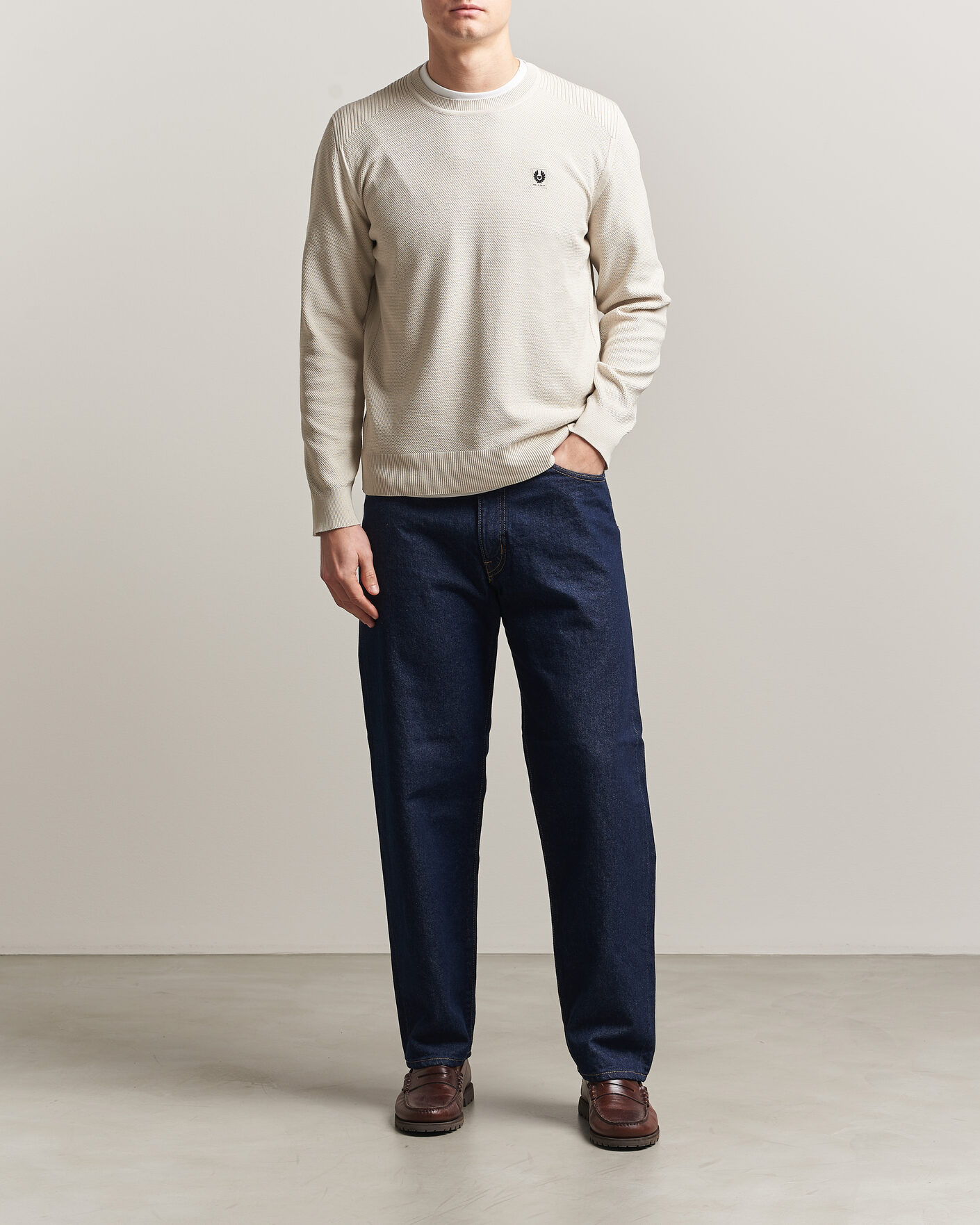 Herren | Pullover | Belstaff | Coast Knitted Crew Neck Silver Birch
