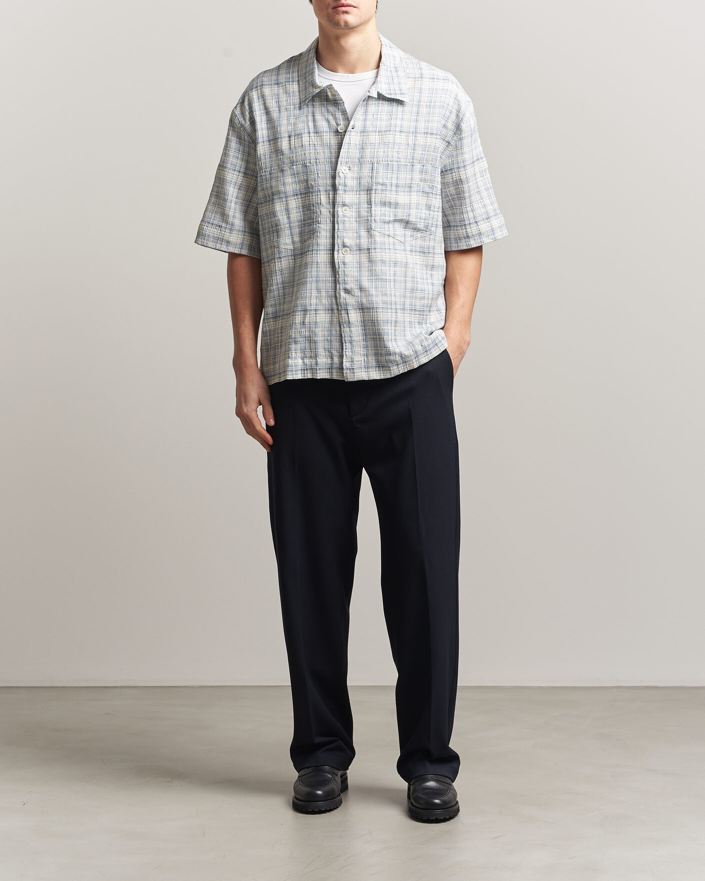 Herren | Hemden | Sunflower | Adam Short Sleeve Shirt Light Blue Check
