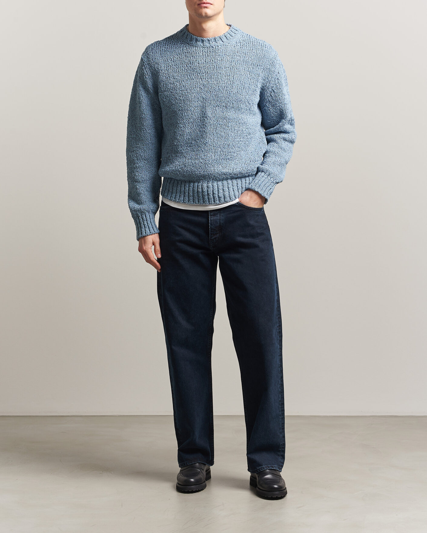 Herren | Pullover | Sunflower | Frederik Cotton Blend Sweater Light Blue