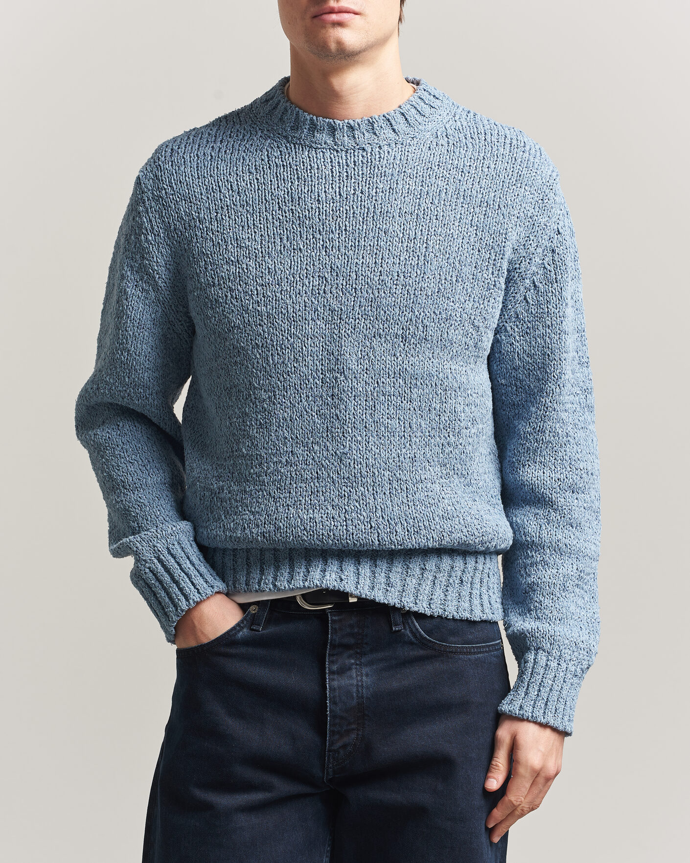 Herren | Pullover | Sunflower | Frederik Cotton Blend Sweater Light Blue