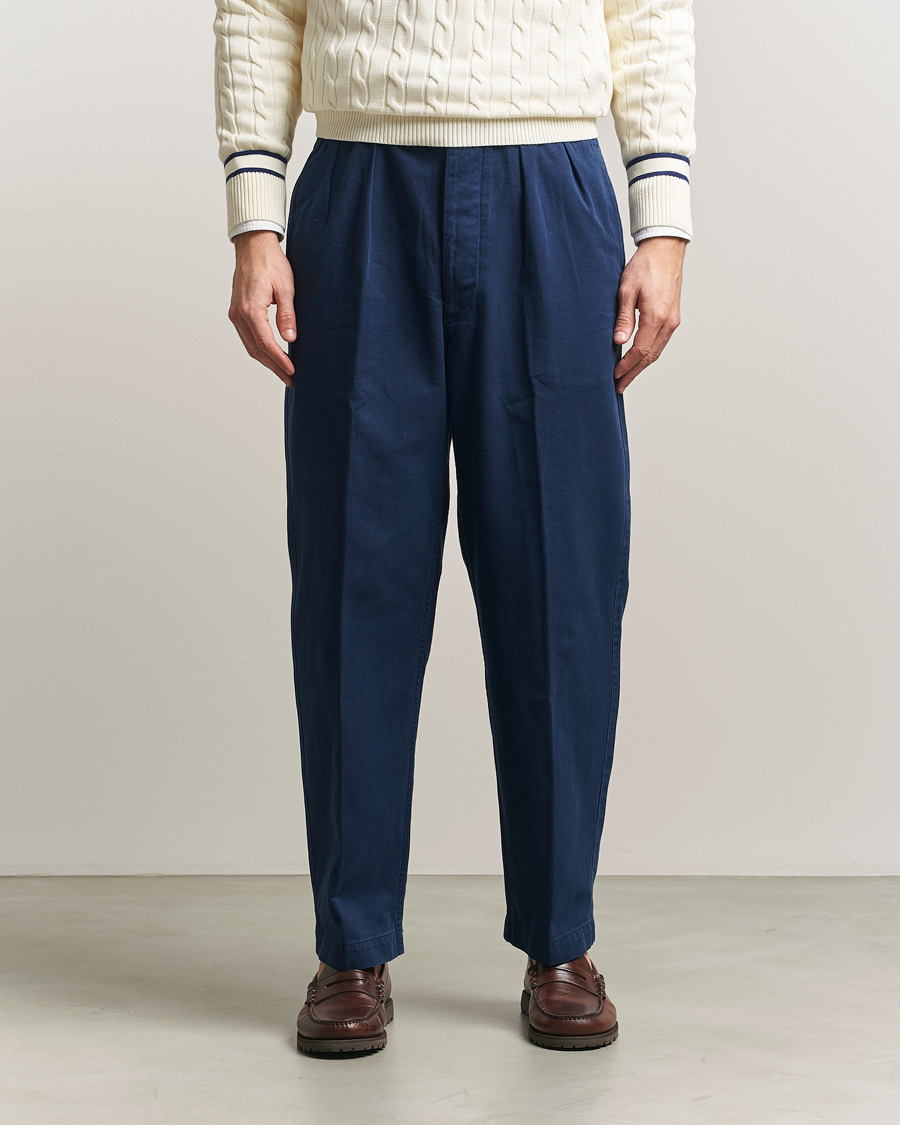 Herren | Hosen | Polo Ralph Lauren | Pleated Cotton Twill Chinos Dark Cobalt