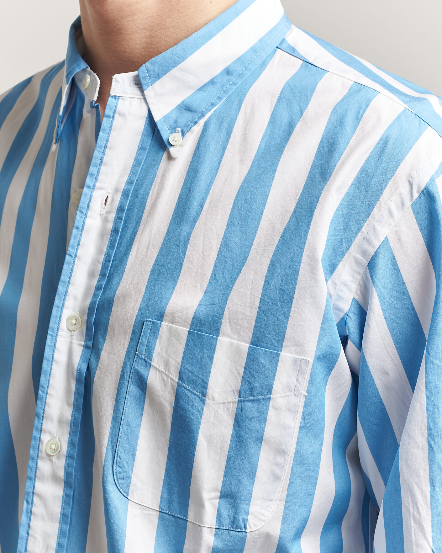 Herren | Hemden | Kamakura Shirts | Vintage Ivy Button Down Shirt Bold Blue Stripe