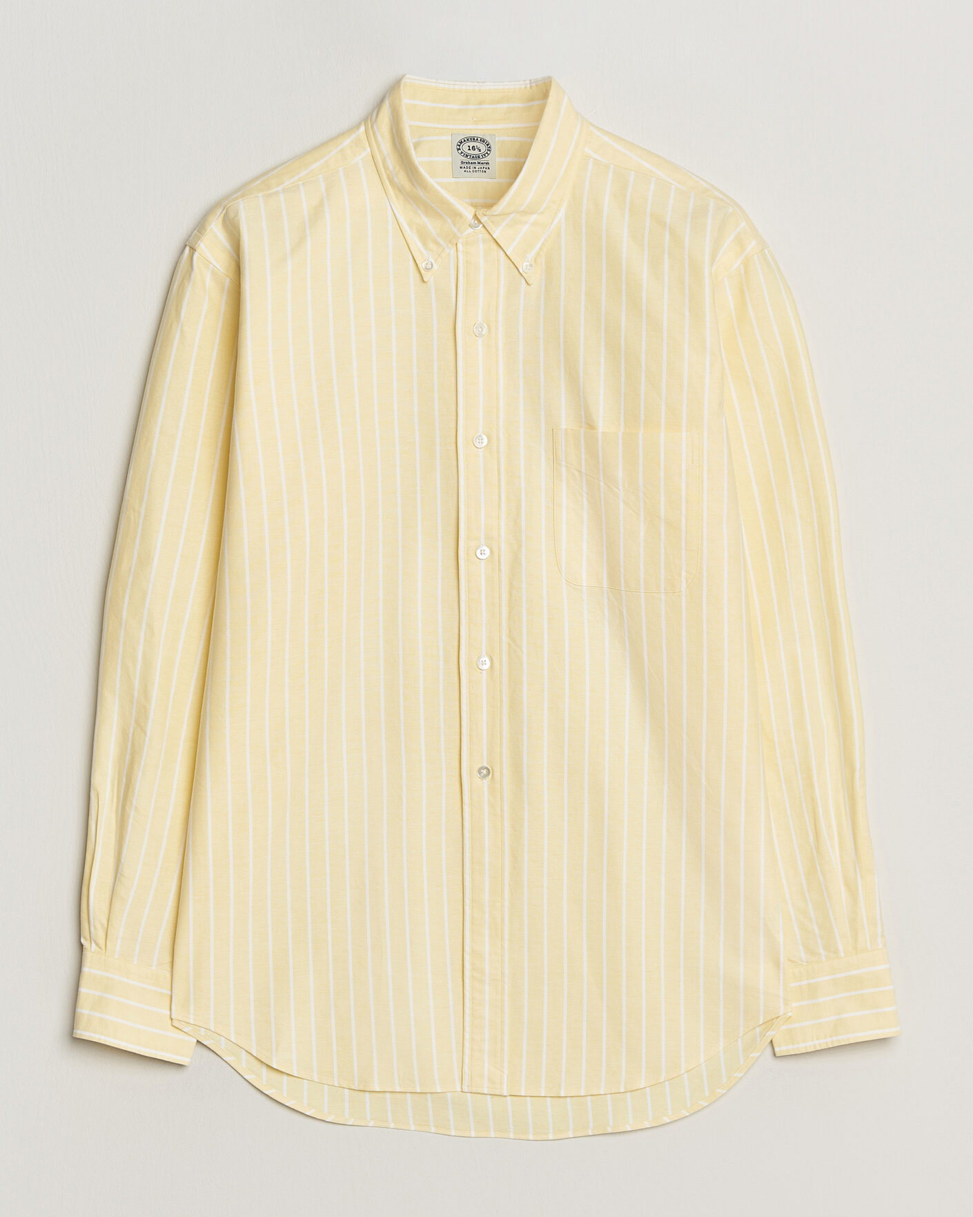 Herren | Hemden | Kamakura Shirts | Vintage Ivy Oxford BD Shirt Yellow Blazer Stripe
