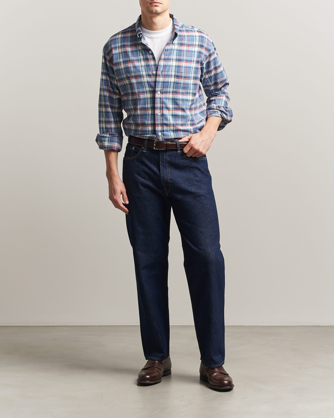 Herren | Hemden | Kamakura Shirts | Vintage Ivy Button Down Shirt Blue Madras