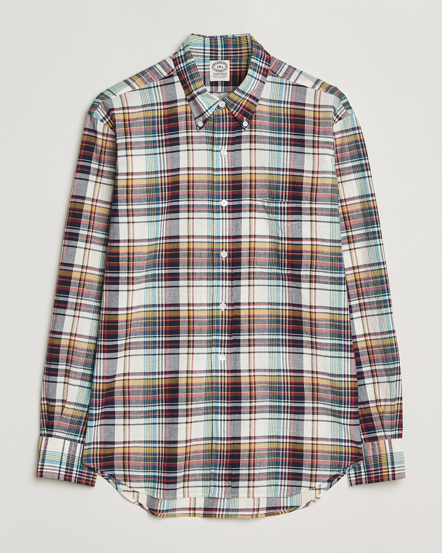 Herren | Hemden | Kamakura Shirts | Vintage Ivy Button Down Shirt Yellow Madras