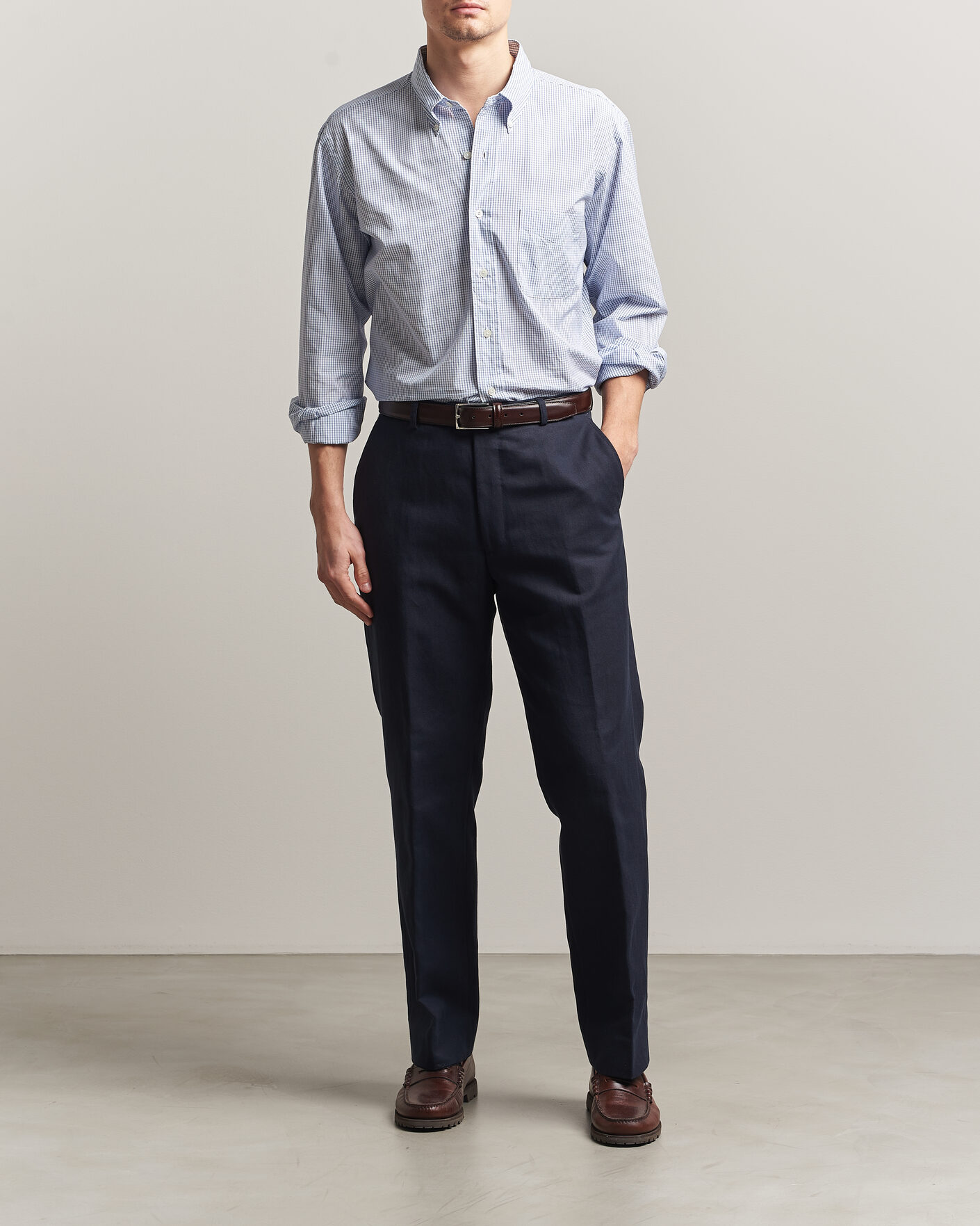 Herren | Hemden | Kamakura Shirts | Vintage Ivy Button Down Shirt Blue Check