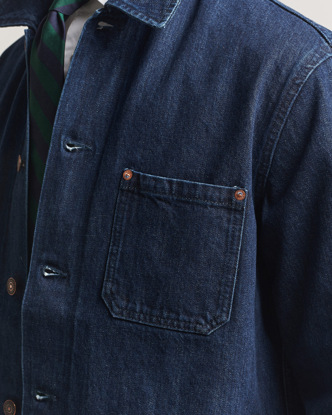 Herren | Jacken | Kamakura Shirts | French Work Jacket Dark Denim