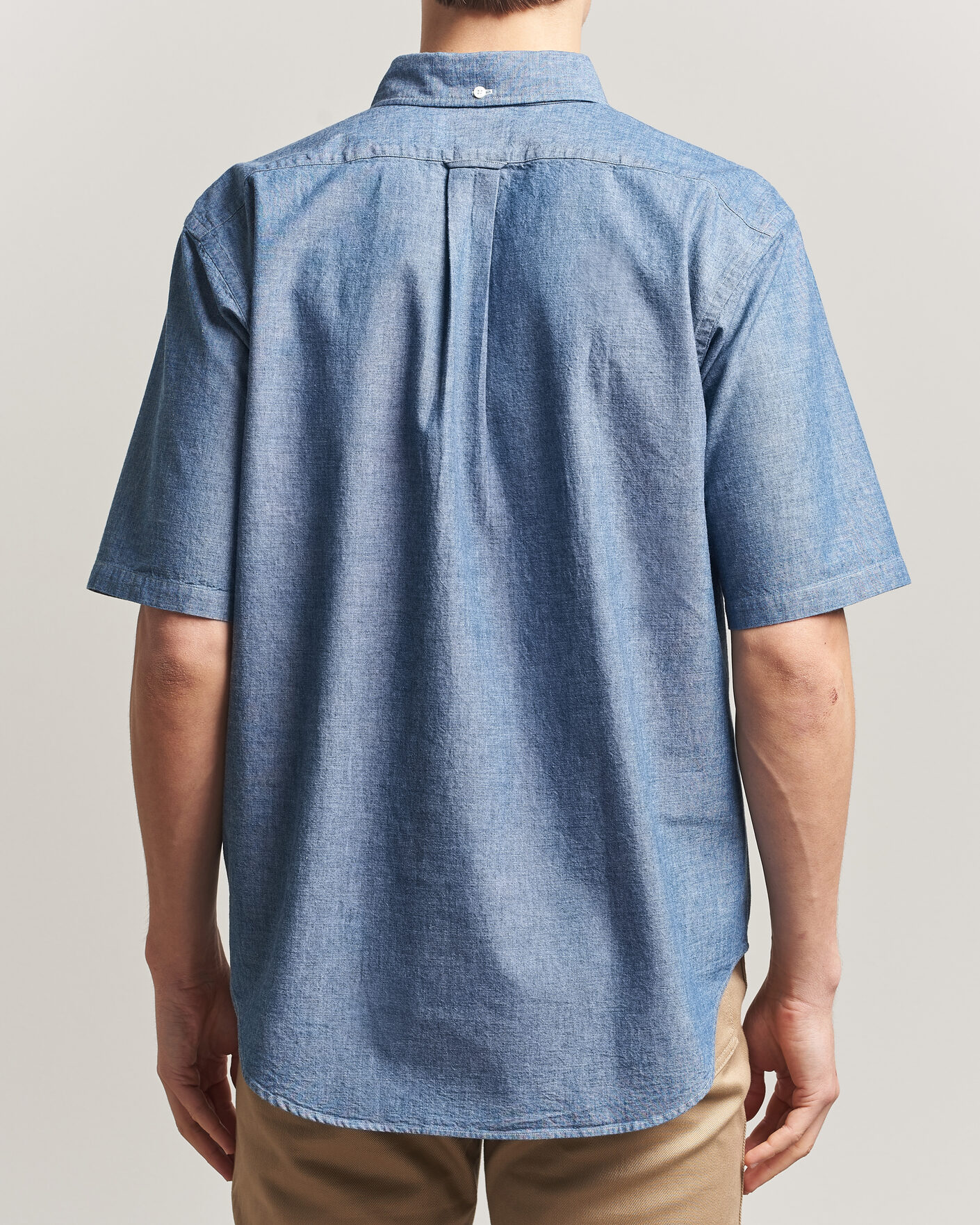 Herren | Hemden | Kamakura Shirts | Vintage Ivy Half Sleeve Chambray Popover Blue