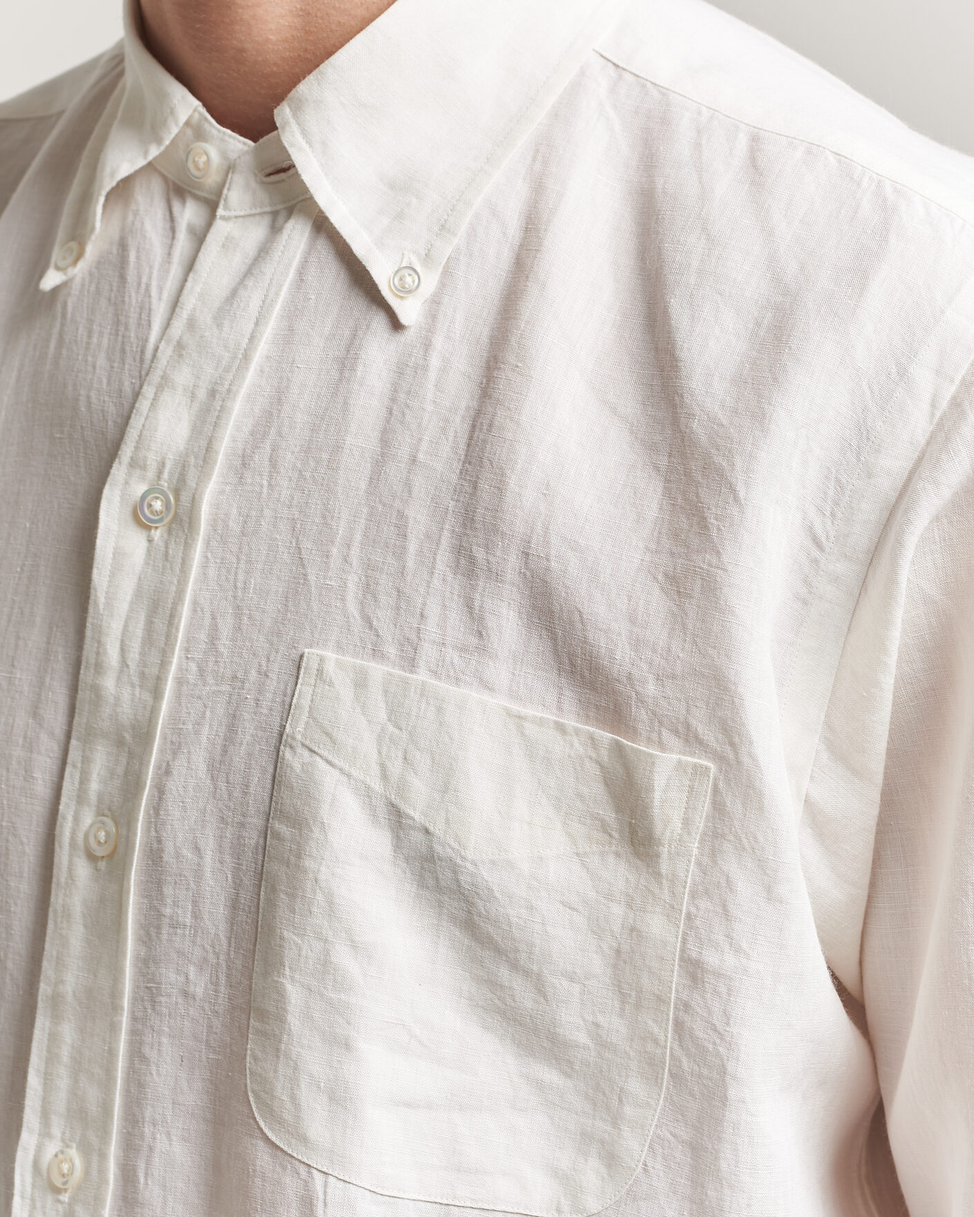 Herren | Hemden | Kamakura Shirts | Linen Ametora Shirt White