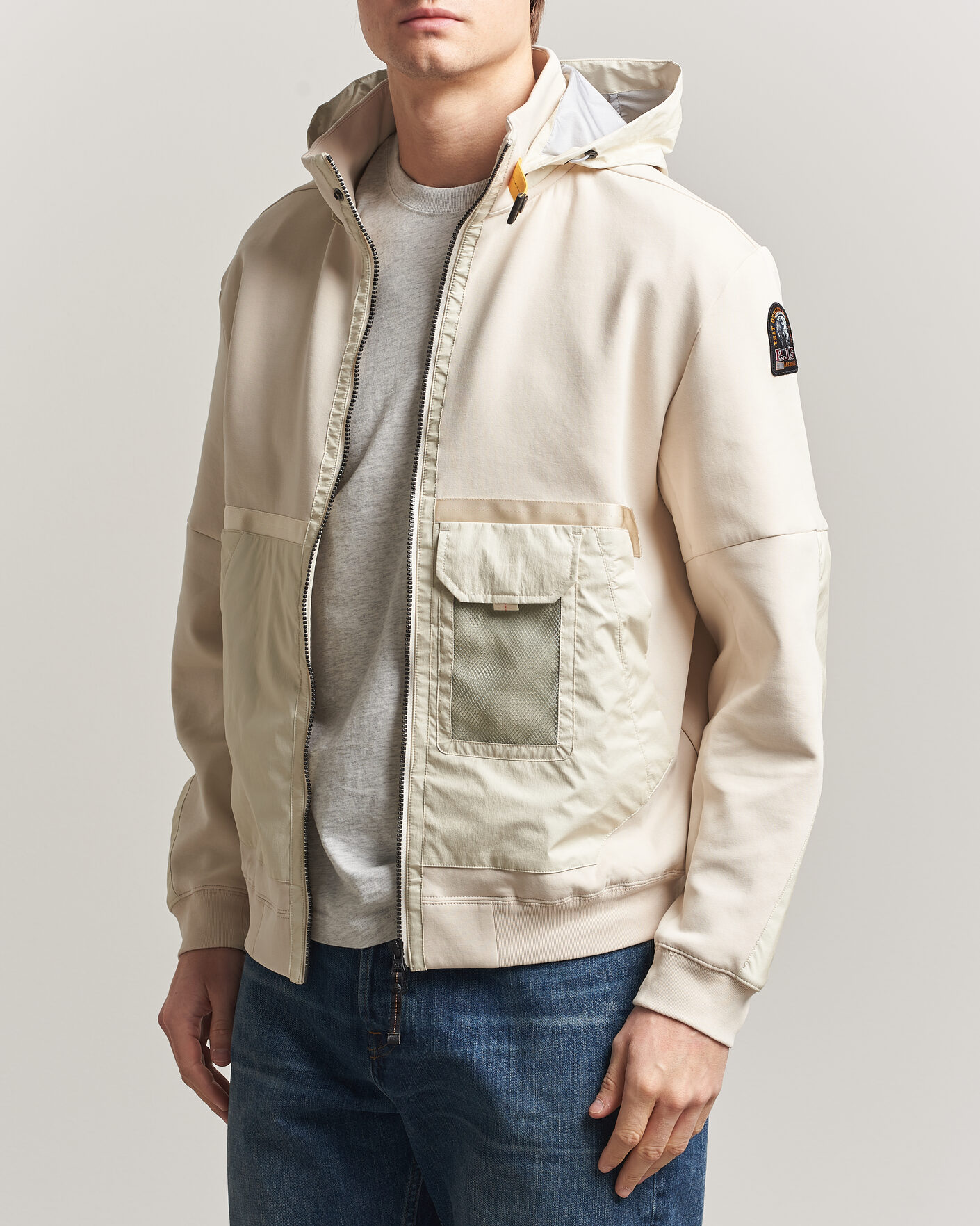 Herren | Jacken | Parajumpers | Kouga Evo Fleece Hooded Hybrid Jacket Moonbeam