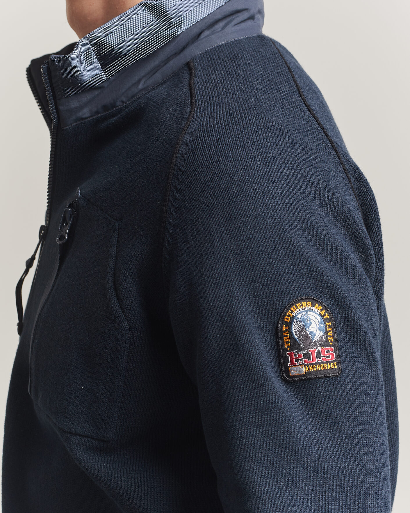 Herren | Jacken | Parajumpers | Bargany Rescue Knitted Hybrid Jacket Ink Blue