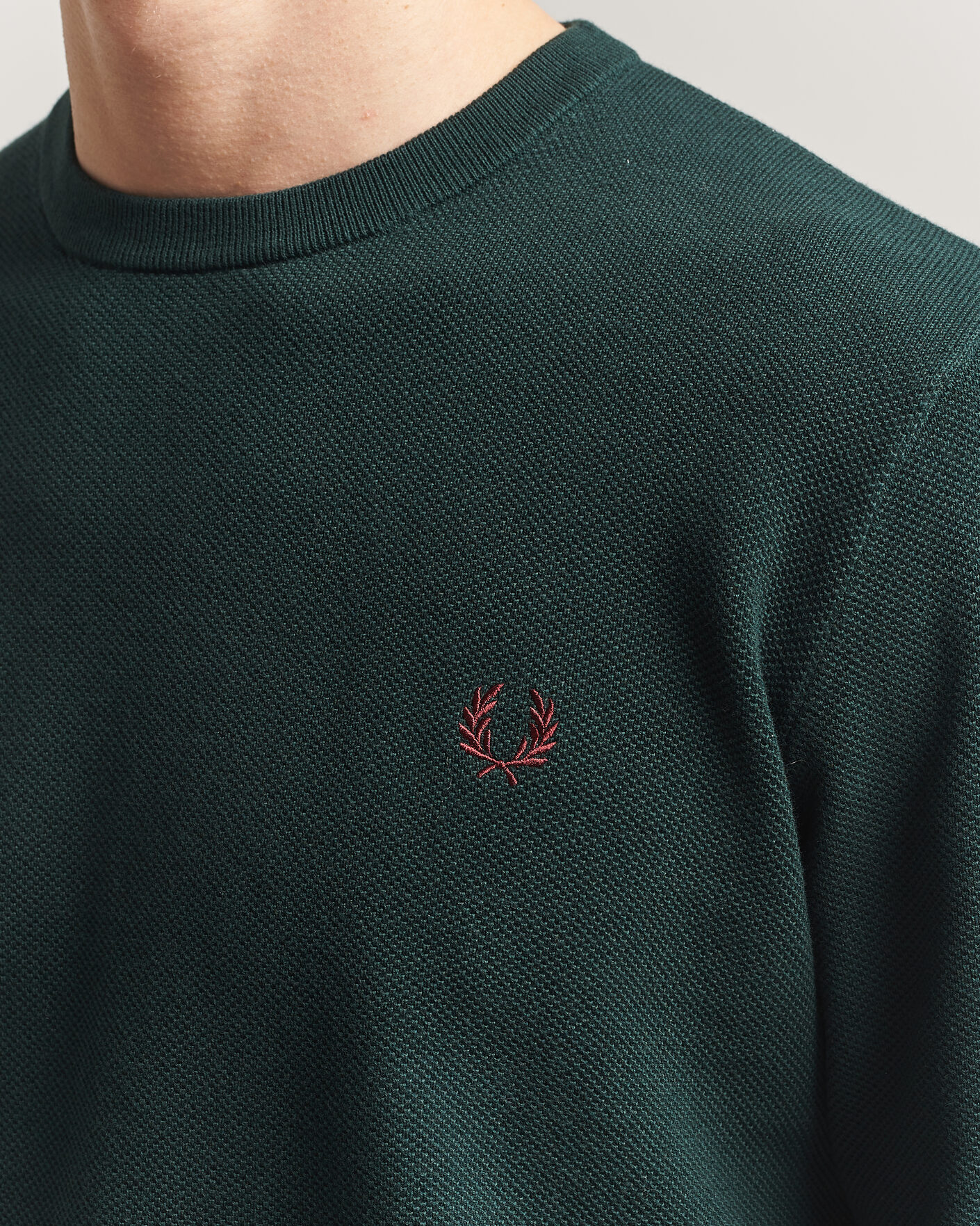 Herren | Pullover | Fred Perry | Piqué Stitched Sweater Grassroots Green