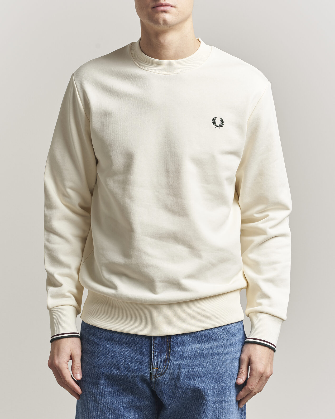 Herren | Pullover | Fred Perry | Crew Neck Sweatshirt Ecru