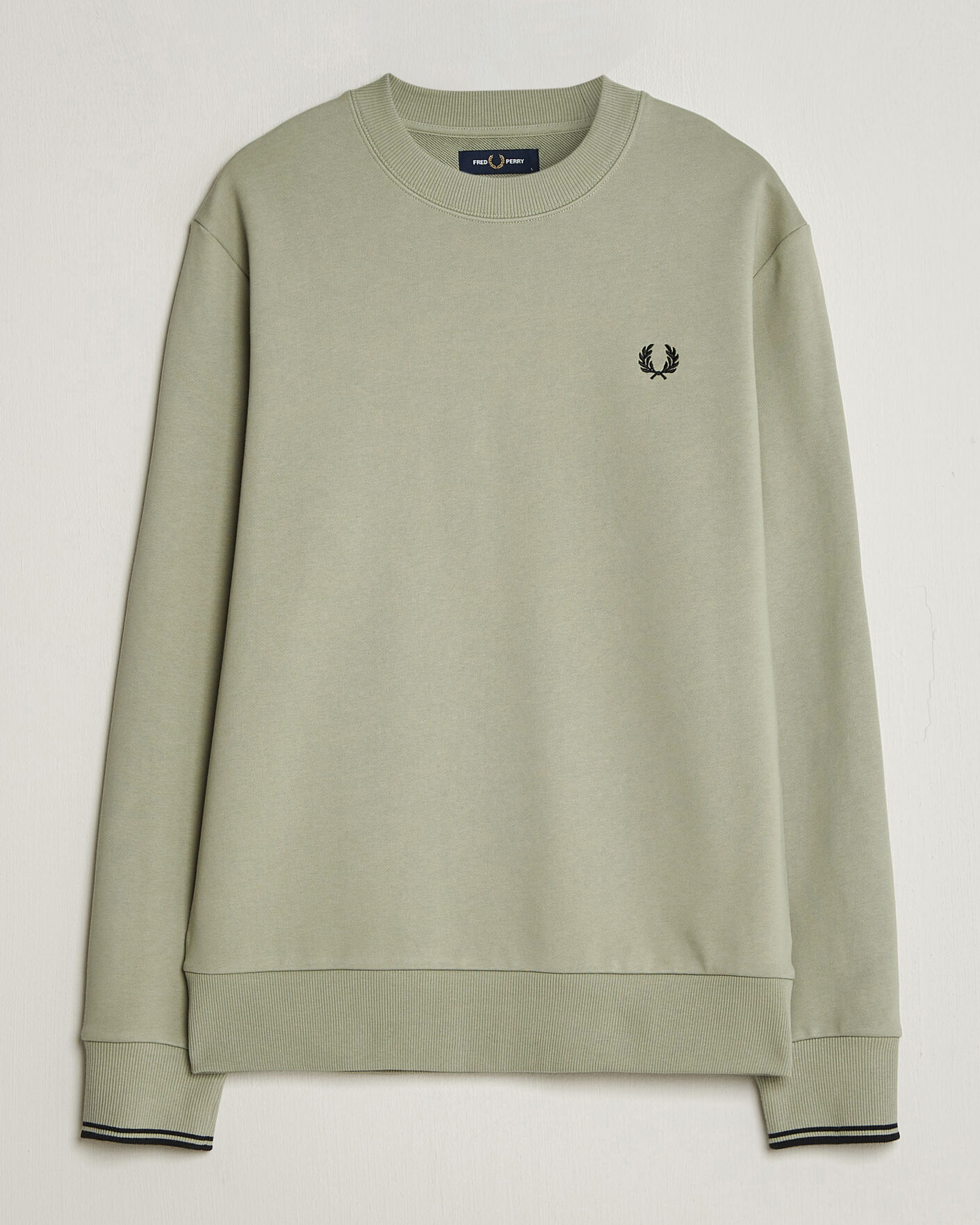 Herren | Pullover | Fred Perry | Crew Neck Sweatshirt Seagrass Green