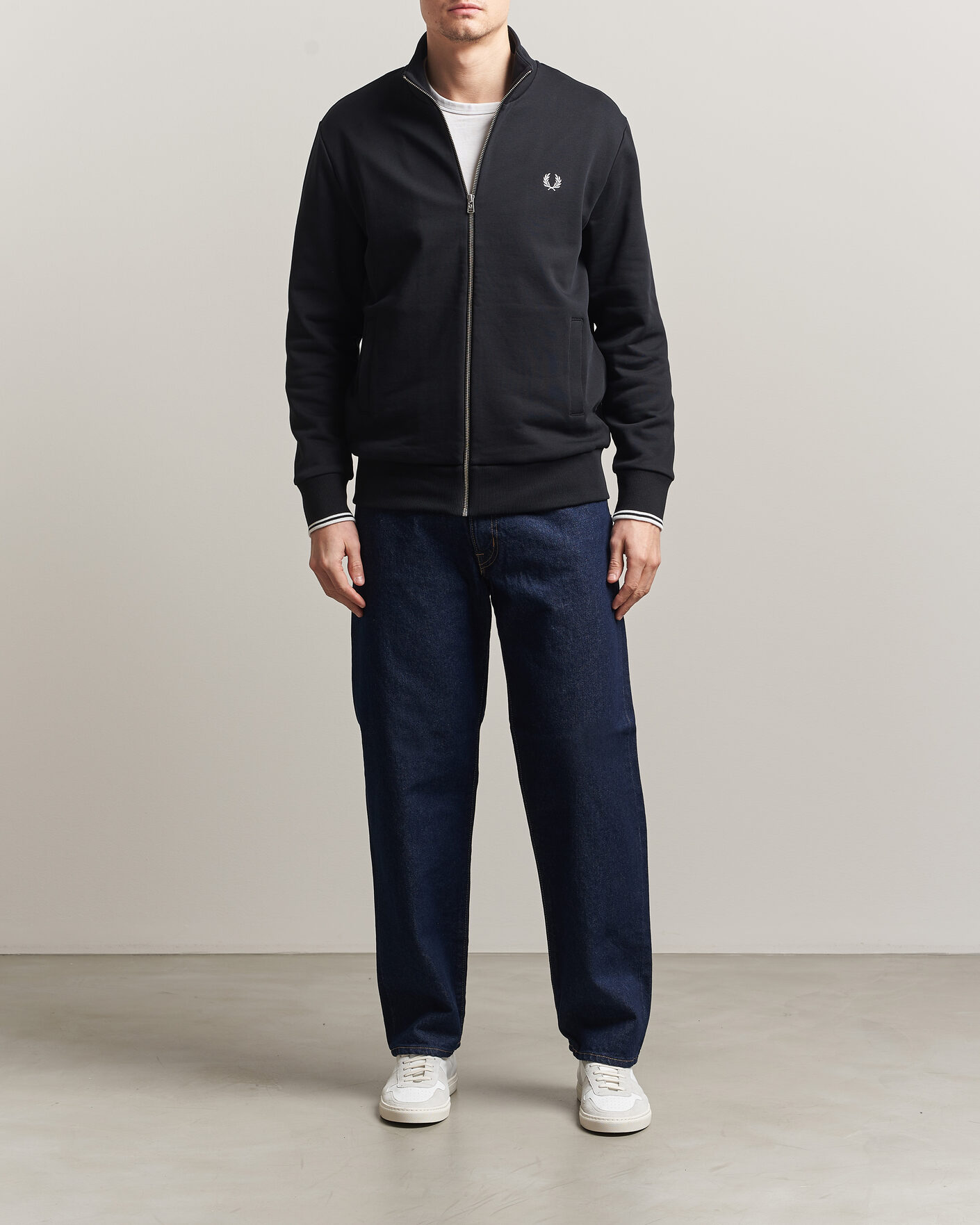 Herren | Pullover | Fred Perry | Full Zip Sweatshirt Black
