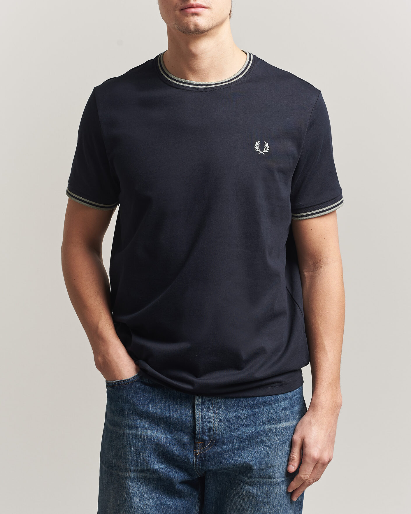 Herren | T-Shirts | Fred Perry | Twin Tipped T-Shirt Navy