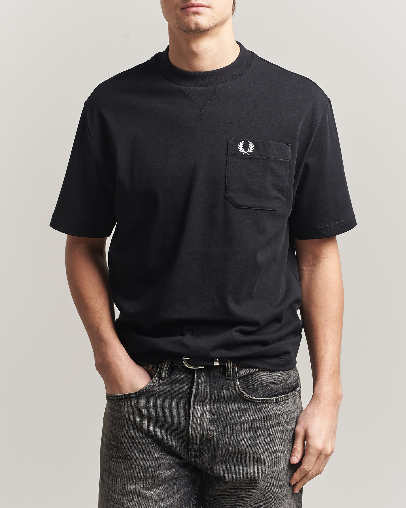 Herren | T-Shirts | Fred Perry | Heavy Pocket T-Shirt Black