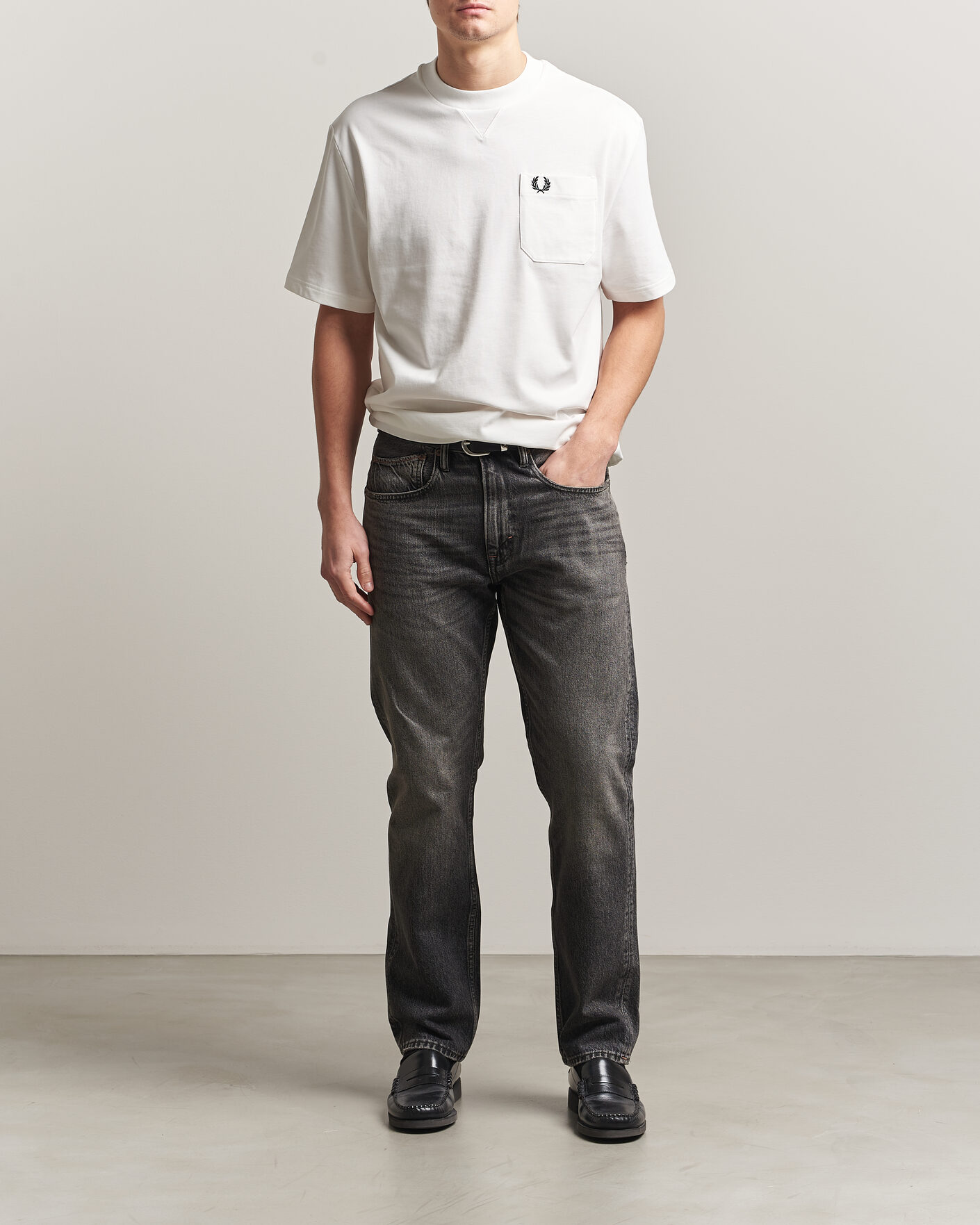 Herren | T-Shirts | Fred Perry | Heavy Pocket T-Shirt Snow White