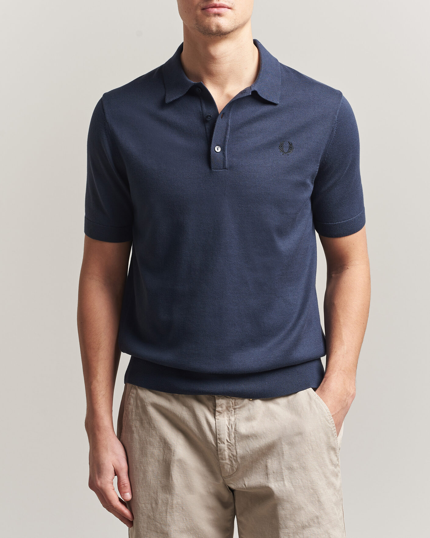 Herren | Poloshirts | Fred Perry | Cotton Knitted Polo Dark Airforce