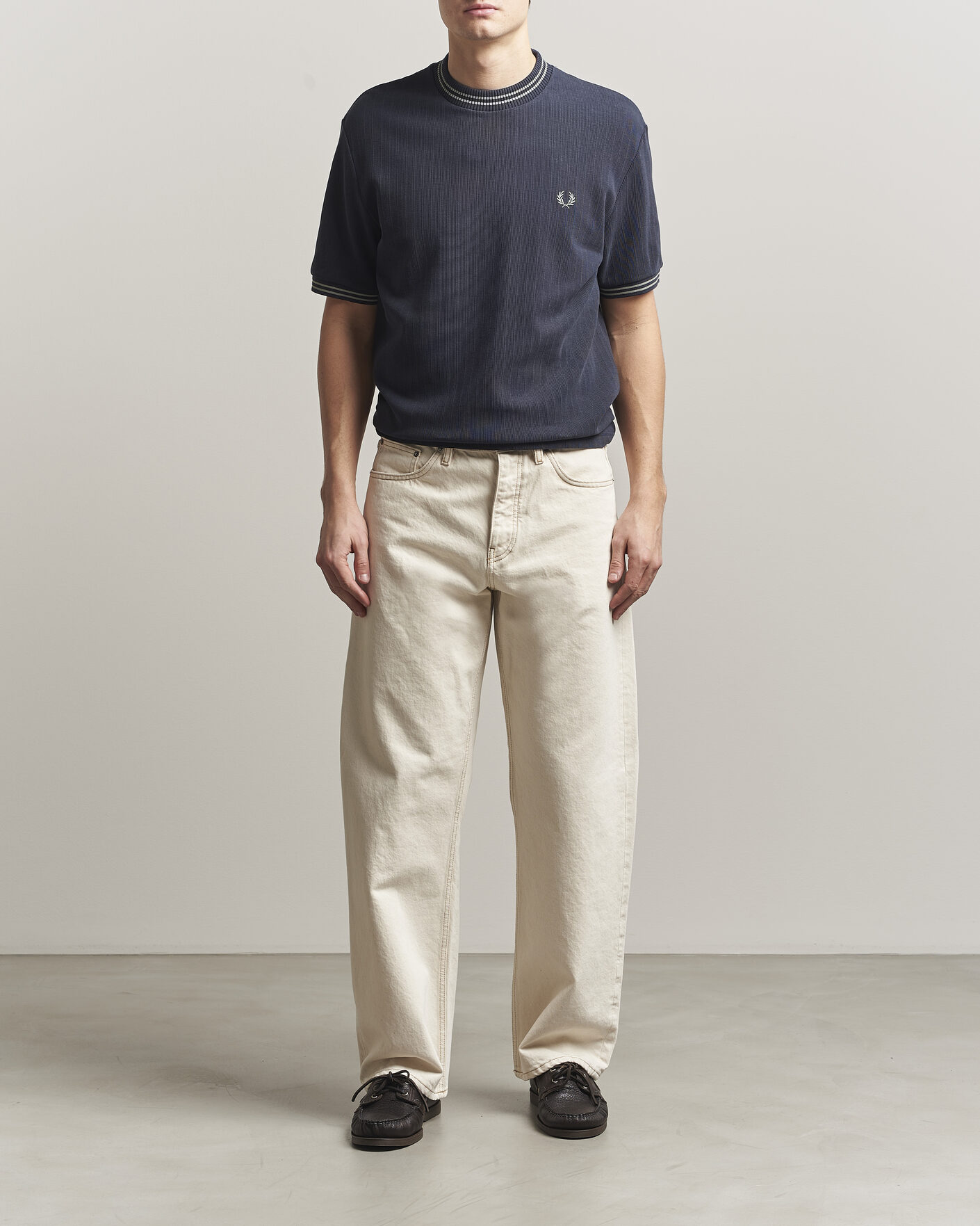 Herren | T-Shirts | Fred Perry | Rib Knitted T-Shirt Navy