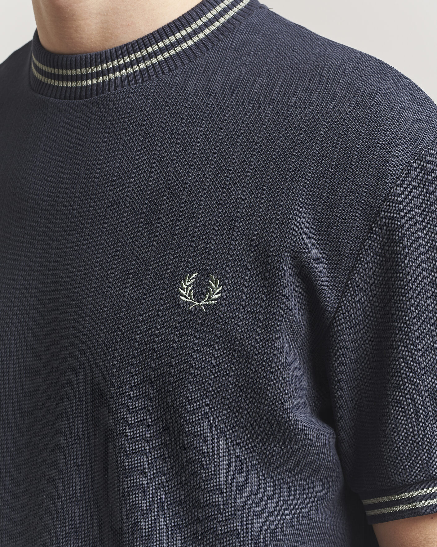 Herren | T-Shirts | Fred Perry | Rib Knitted T-Shirt Navy