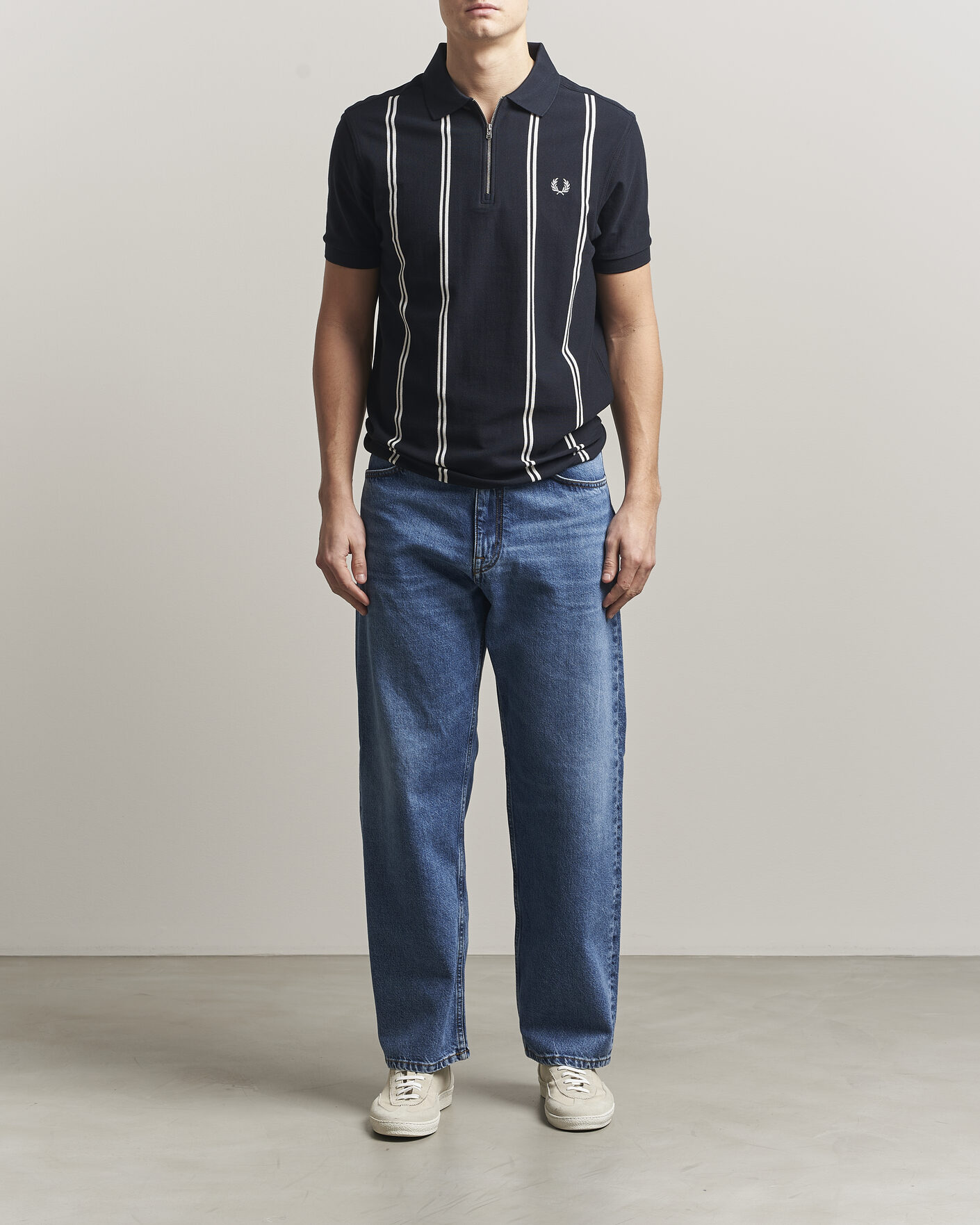 Herren | Poloshirts | Fred Perry | Vertical Striped Polo Navy