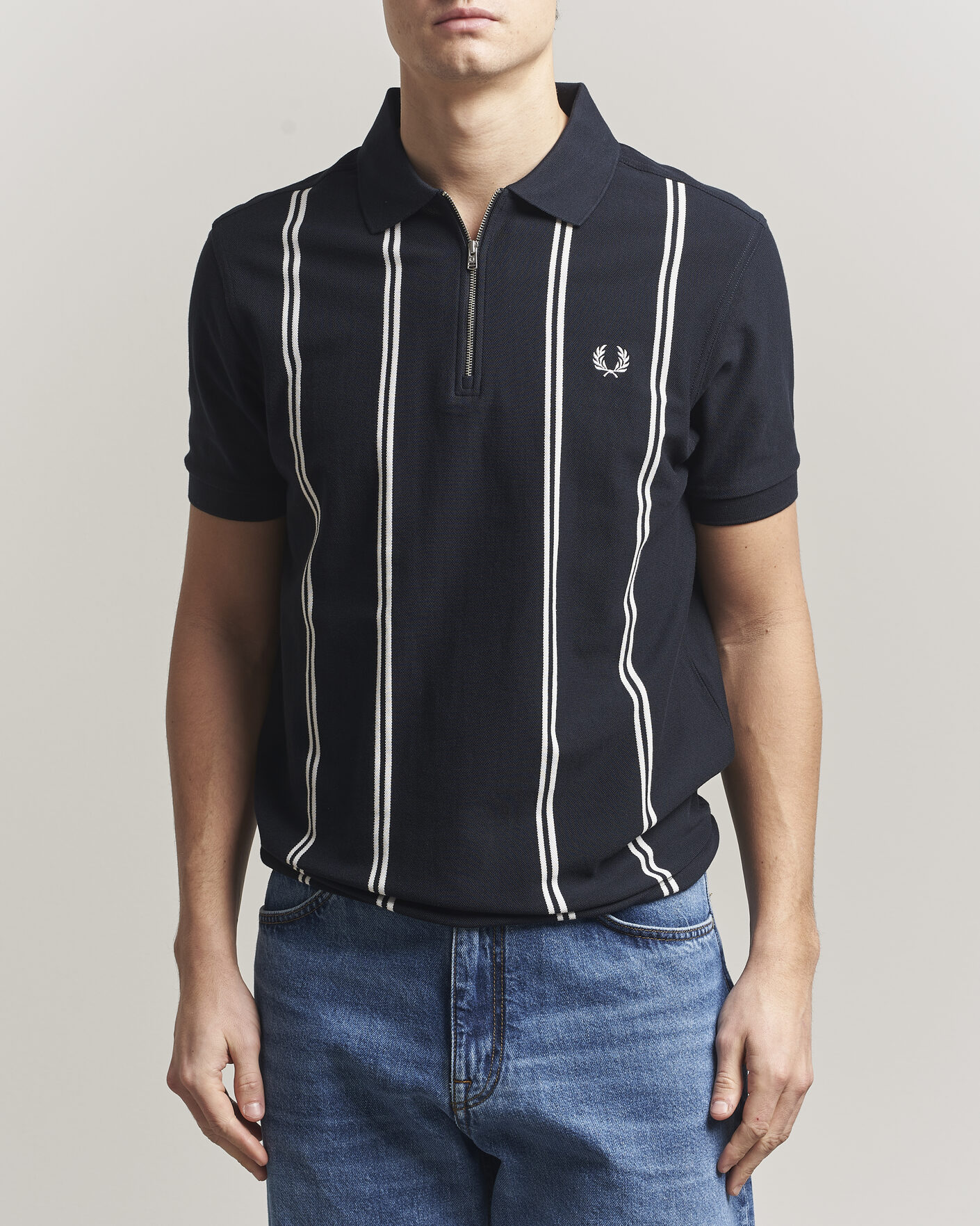Herren | Poloshirts | Fred Perry | Vertical Striped Polo Navy