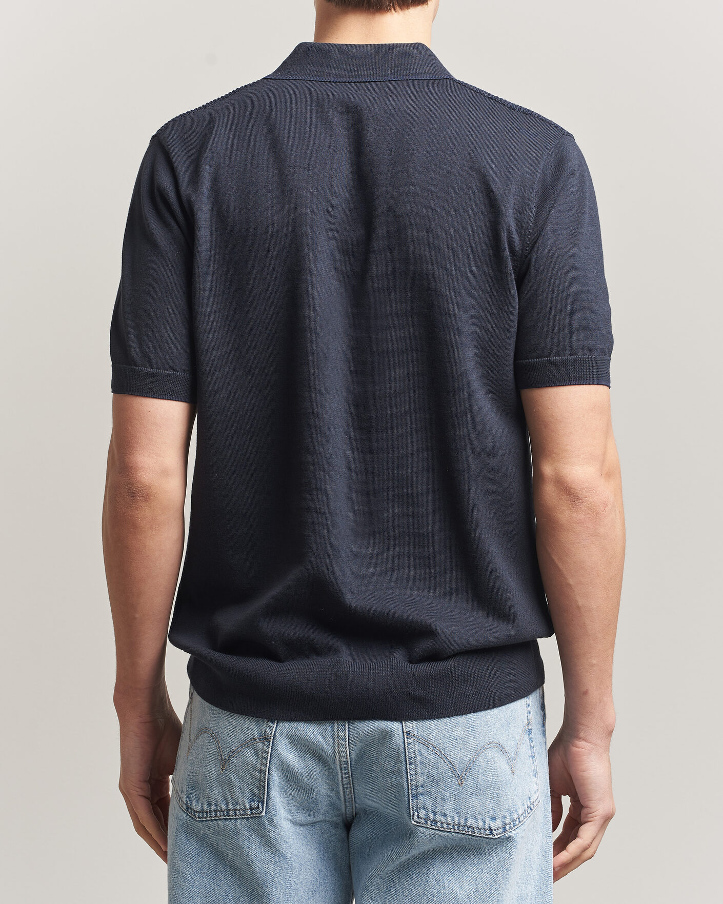 Herren | Poloshirts | Fred Perry | Waffle Knitted Polo Navy