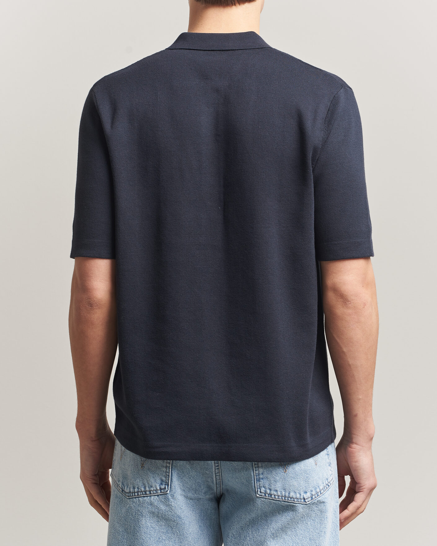 Herren | Hemden | Fred Perry | Tonal Vertical Striped Knitted Shirt Navy