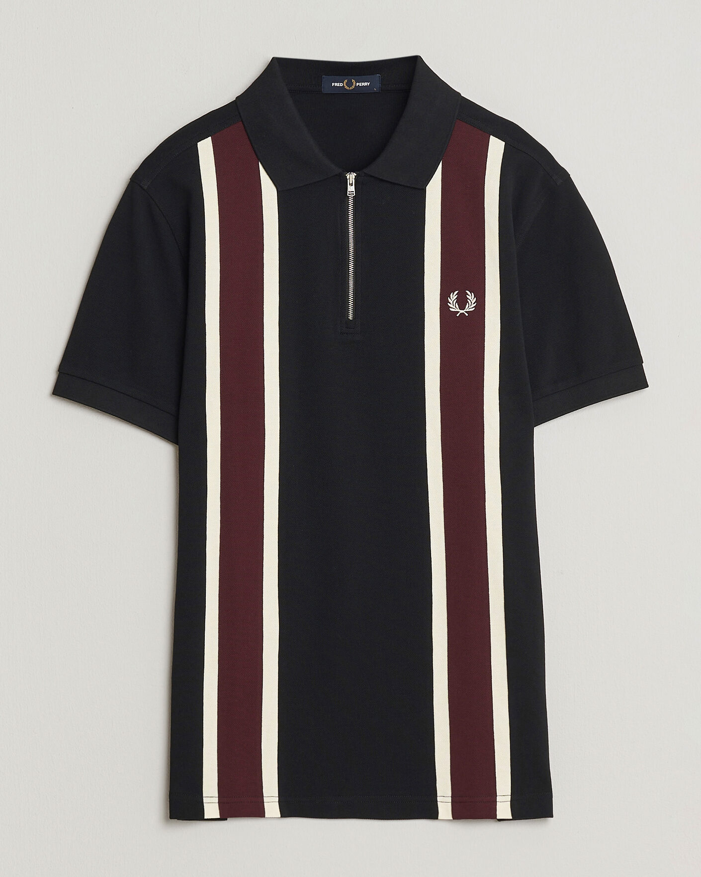 Herren | Poloshirts | Fred Perry | Tramline Half Zip Polo Black