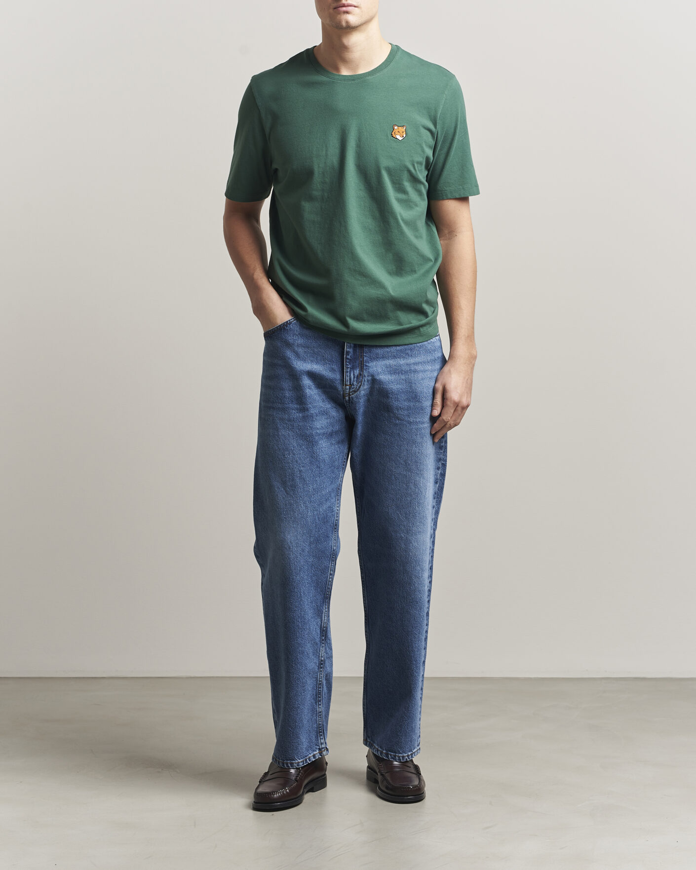 Herren | T-Shirts | Maison Kitsuné | Fox Head T-Shirt Bottle Green