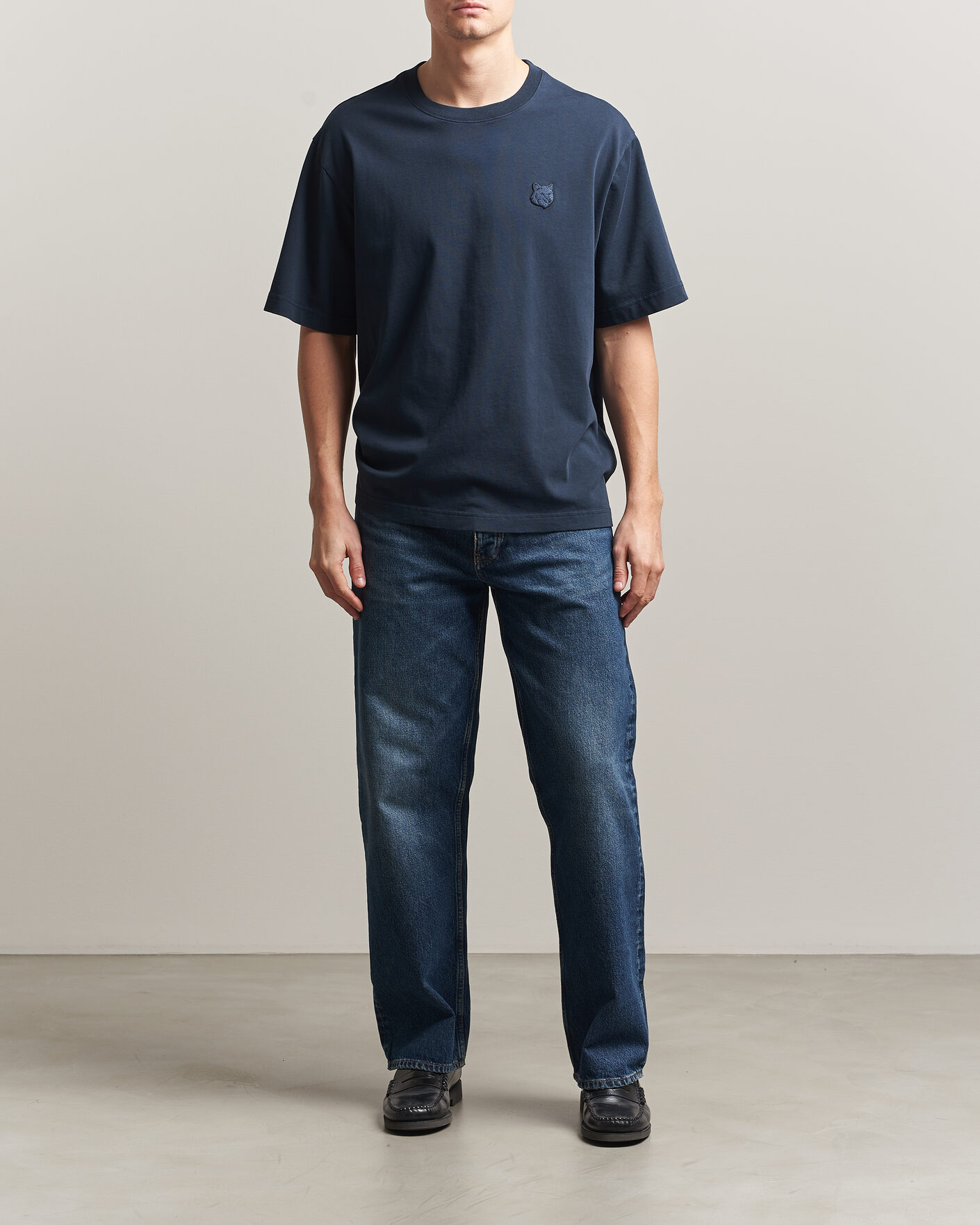 Herren | T-Shirts | Maison Kitsuné | Tonal Fox Head T-Shirt Navy
