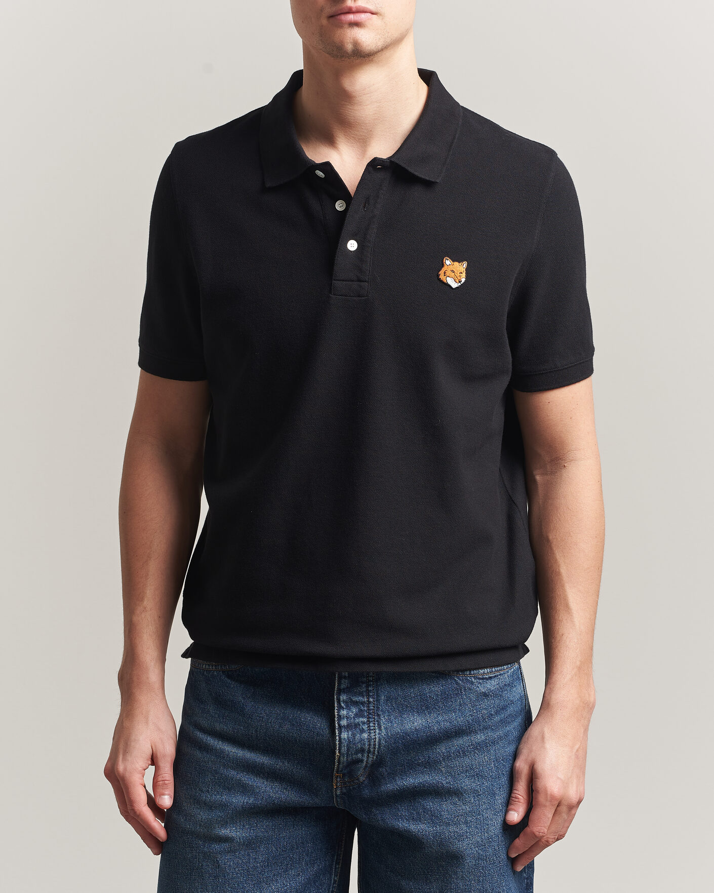Herren | Poloshirts | Maison Kitsuné | Fox Head Polo Black