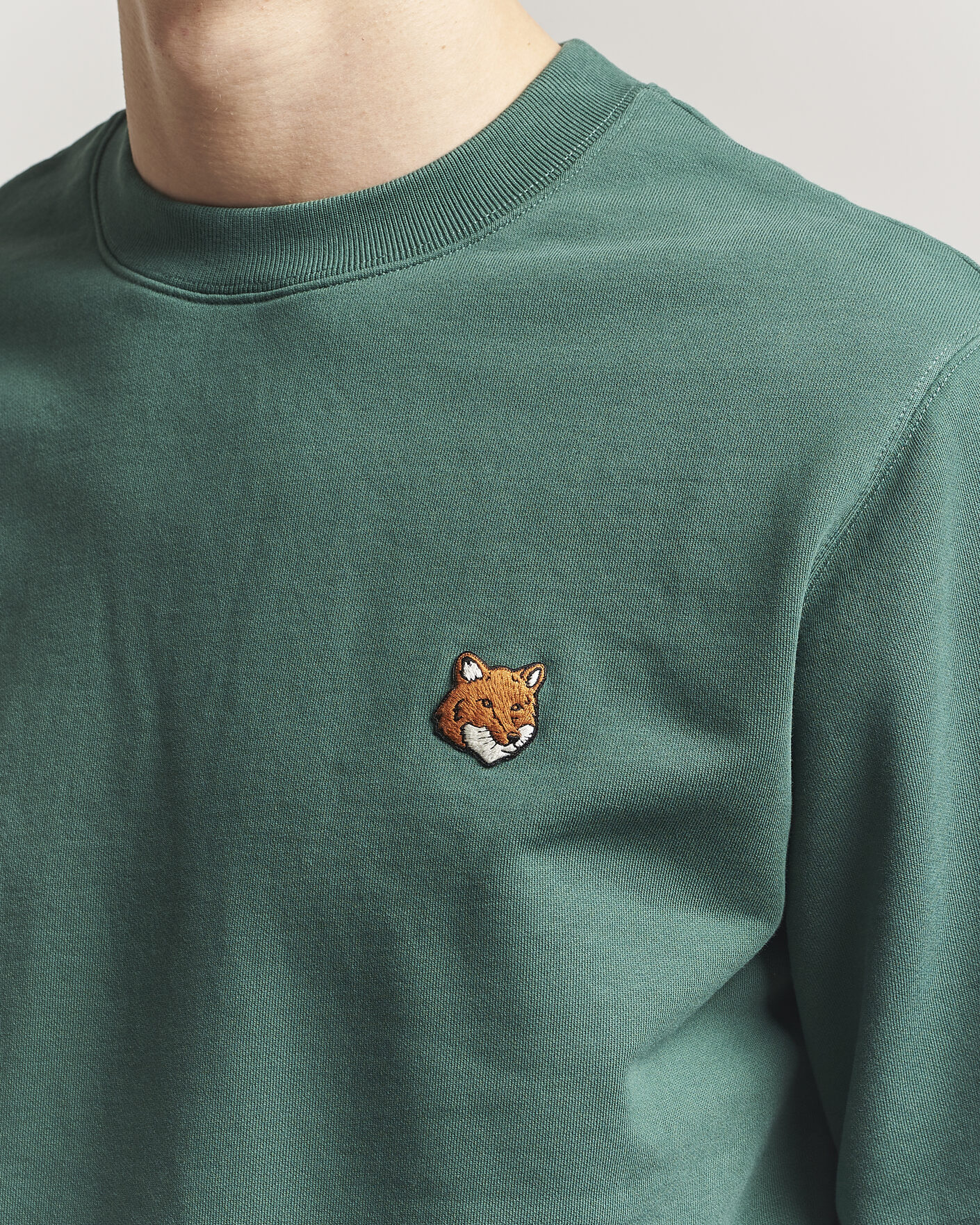 Herren | Pullover | Maison Kitsuné | Fox Head Sweatshirt Bottle Green