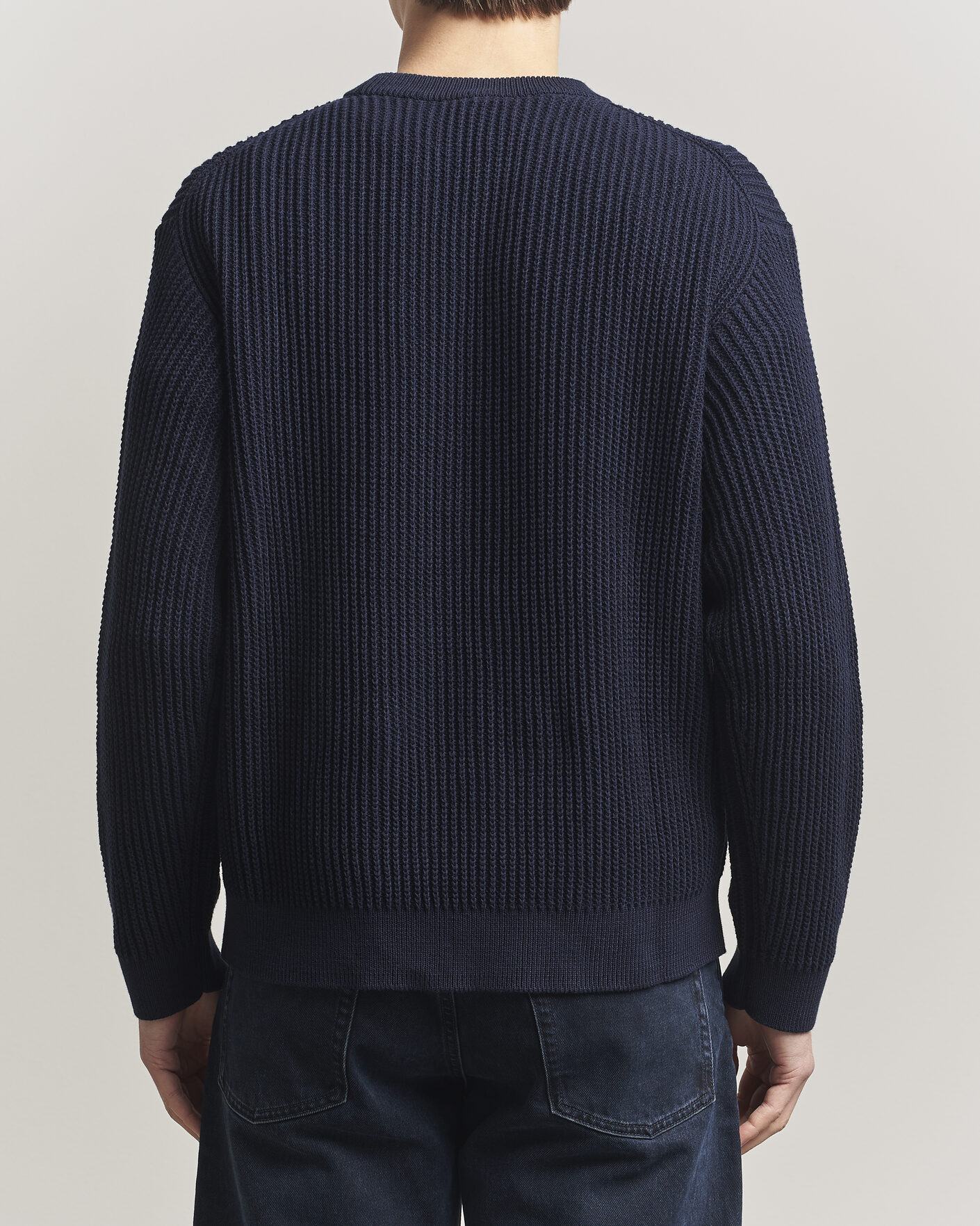Herren | Pullover | Maison Kitsuné | Tonal Fox Head Rib Knitted Sweater Navy