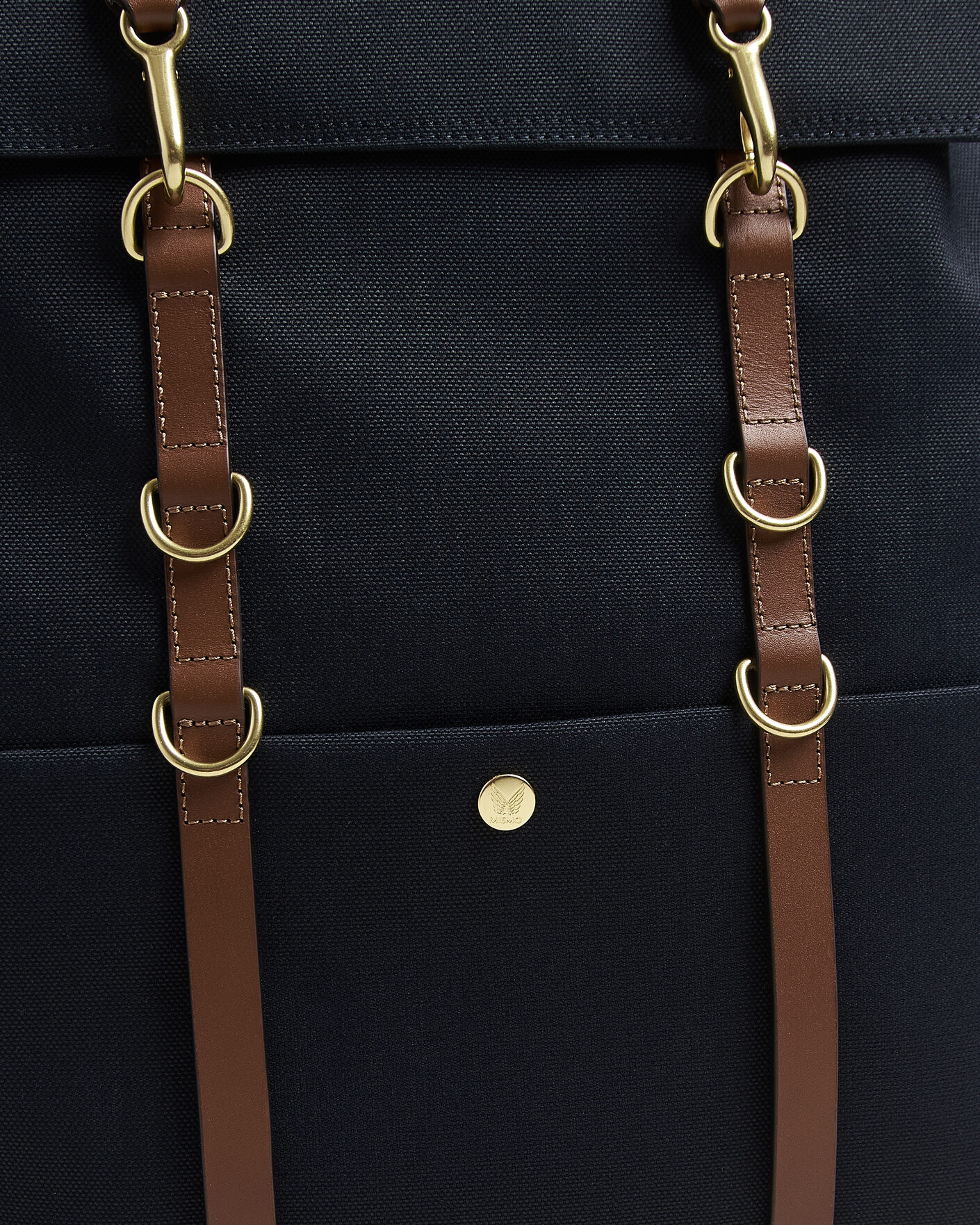 Herren | Mismo M/S Nylon Backpack Deep Sea Blue/Cuoio | Mismo | M/S Nylon Backpack Deep Sea Blue/Cuoio
